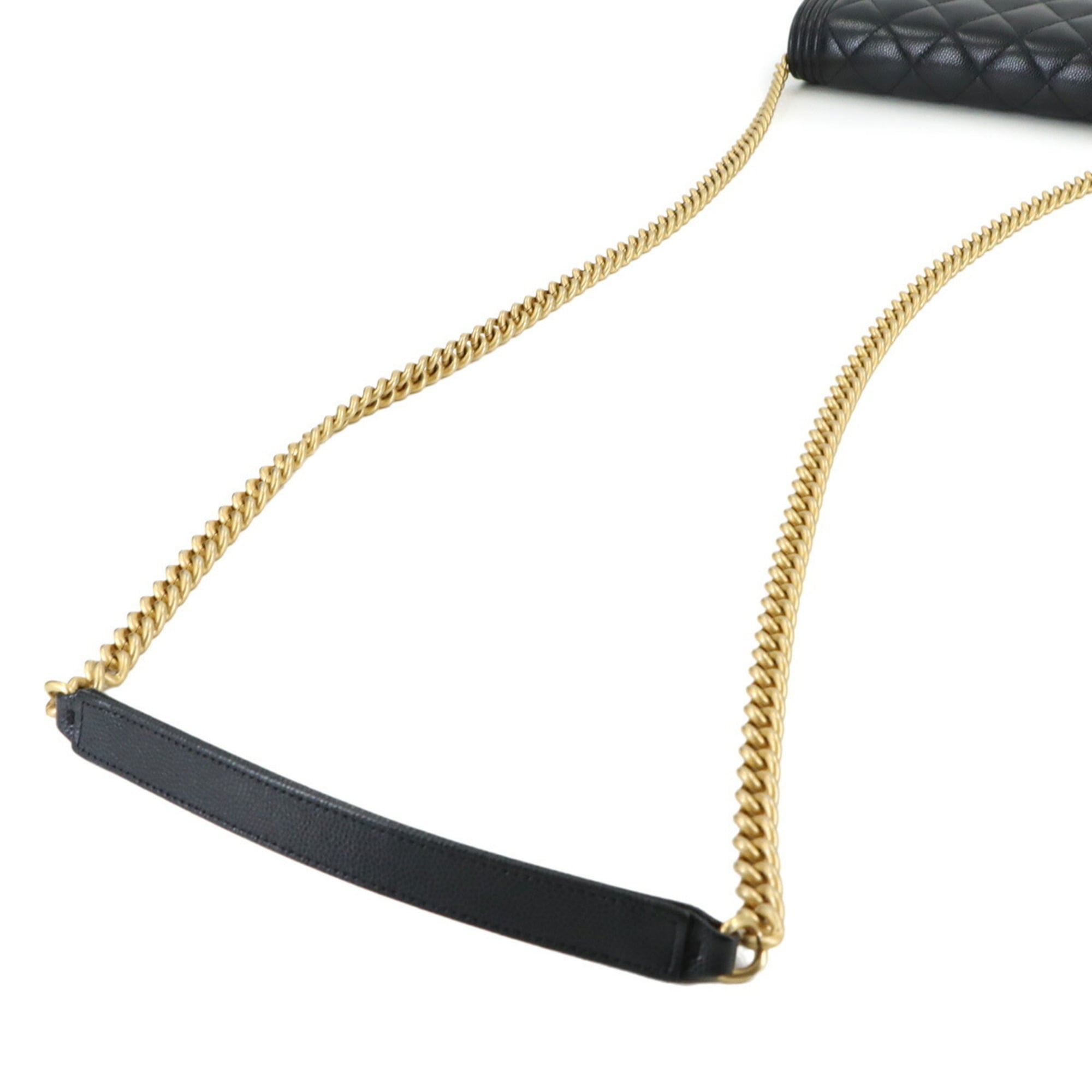 Chanel Black Grained Calfskin Chain/Shoulder Wallet (Pre-Owned)