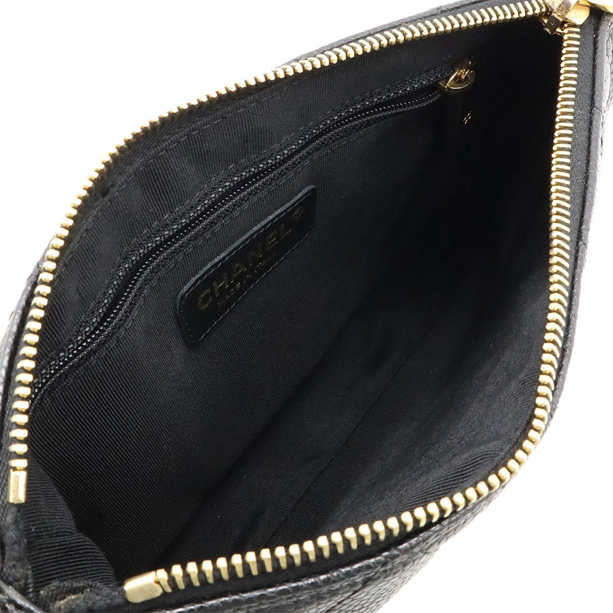 Chanel Black Caviar Leather Shoulder Bag (Pre-Owned)