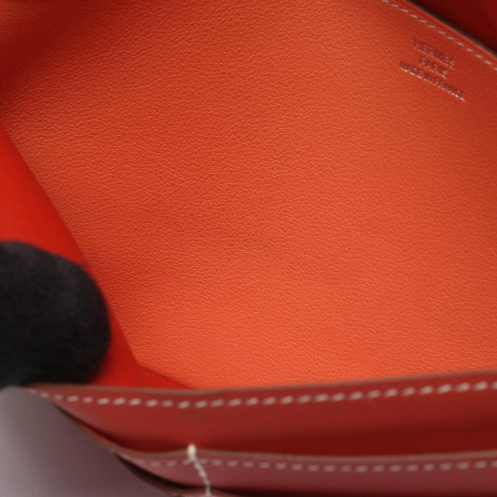 Hermes Bordeaux Pink Swift Leather Leather Long Wallet (Bi-Fold) (Pre-Owned)