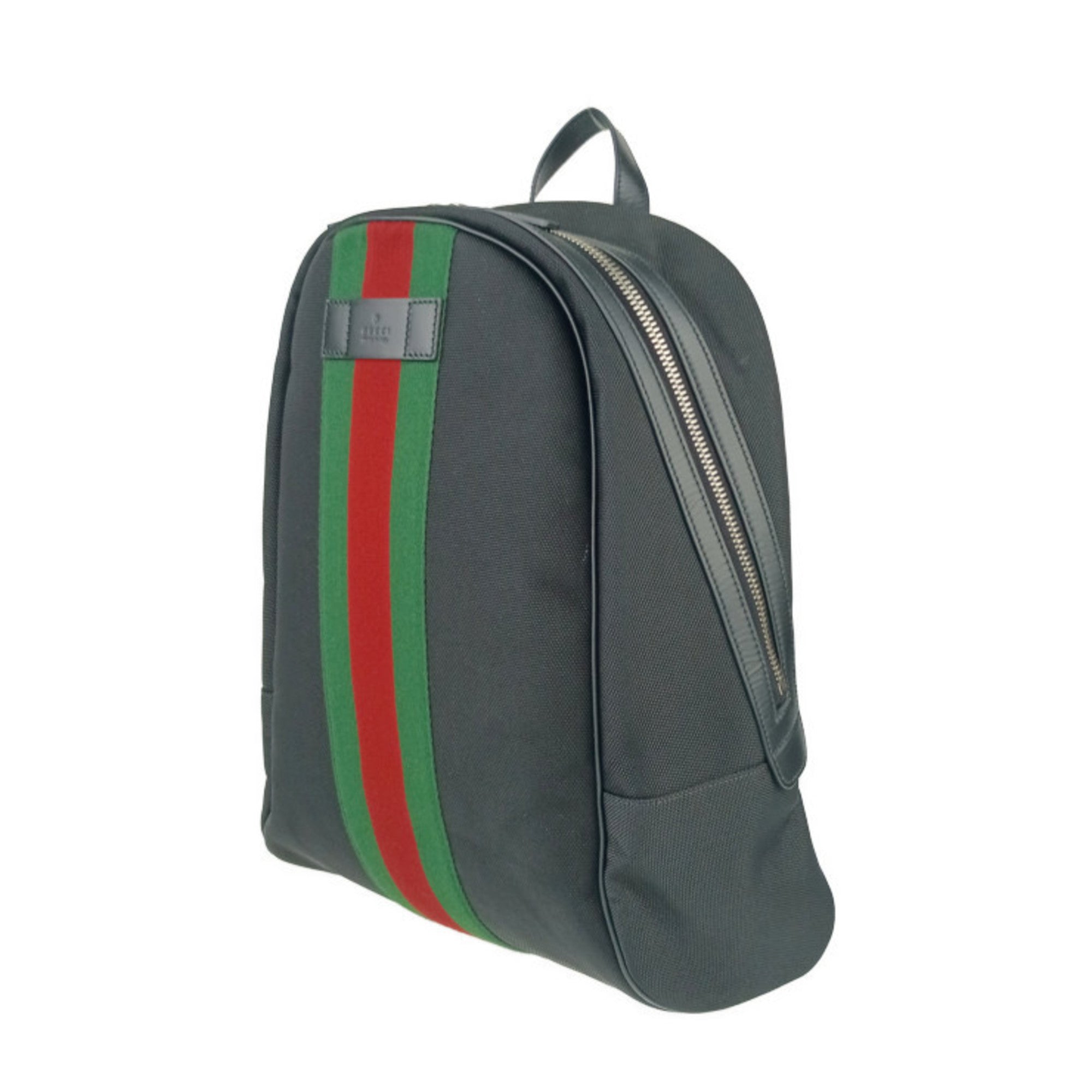 Gucci Black Canvas Leather Backpack (Pre-Owned)
