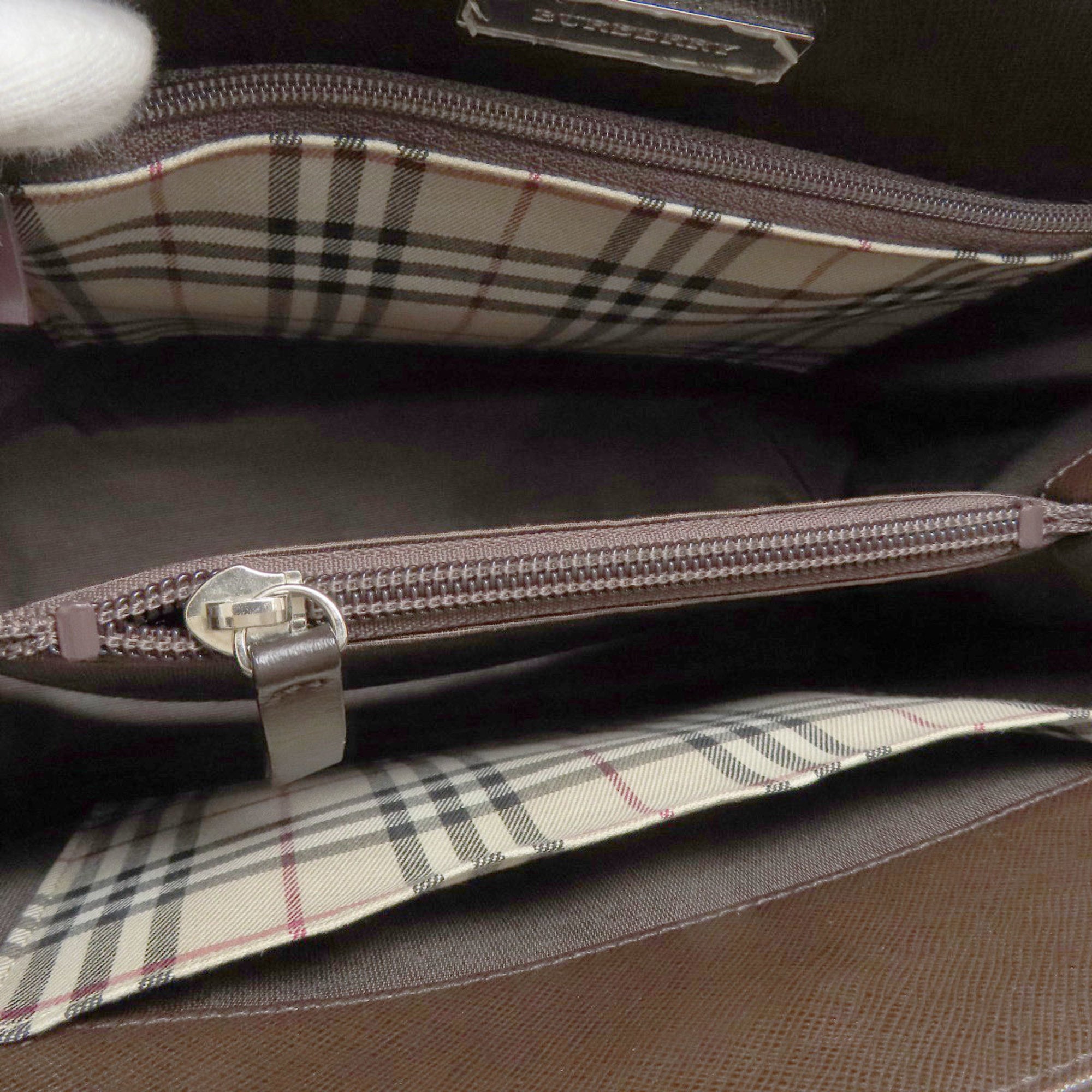 Burberry Dark Brown Leather Handbag (Pre-Owned)
