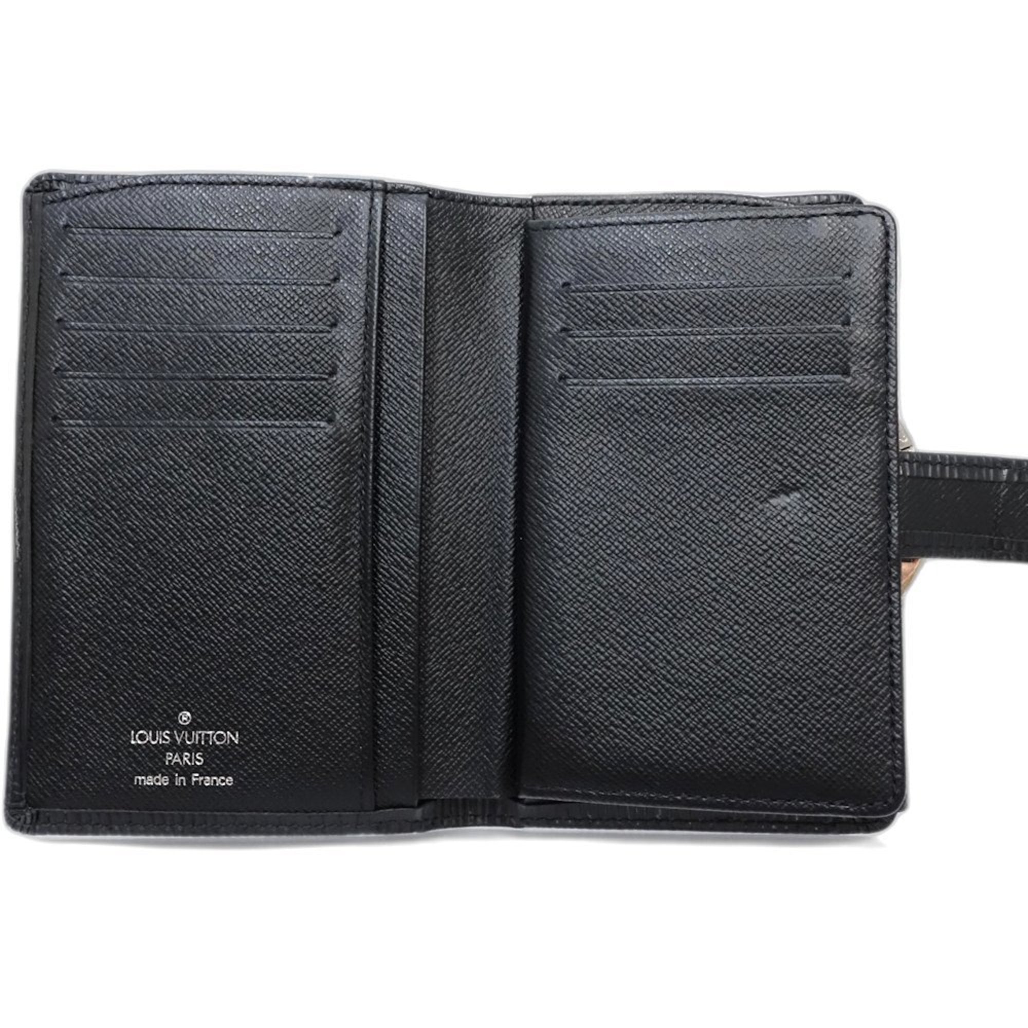 Louis Vuitton Noir Leather Wallet (Bi-Fold) (Pre-Owned)