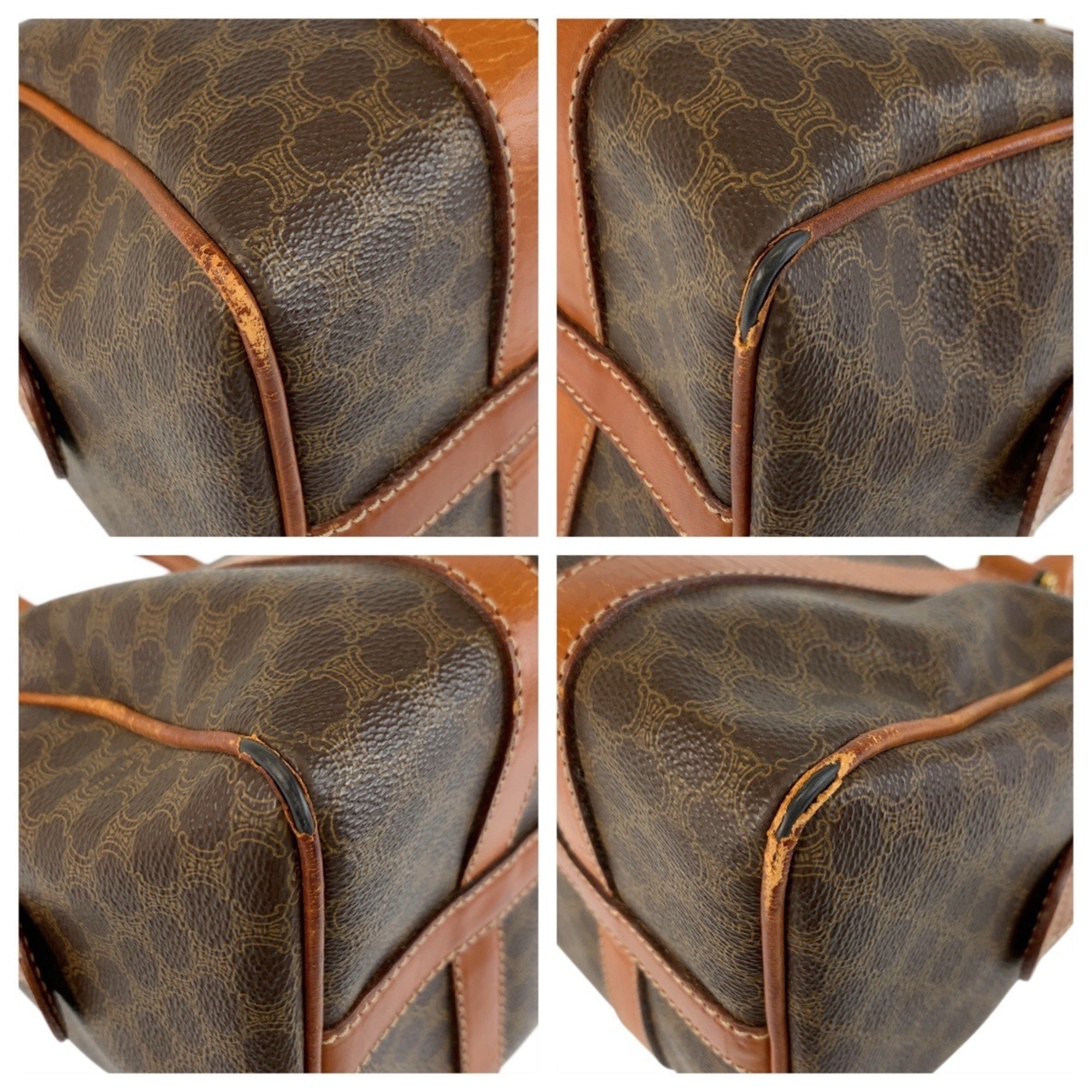 Celine Brown Pvc Leather Boston Bag Handbag (Pre-Owned)