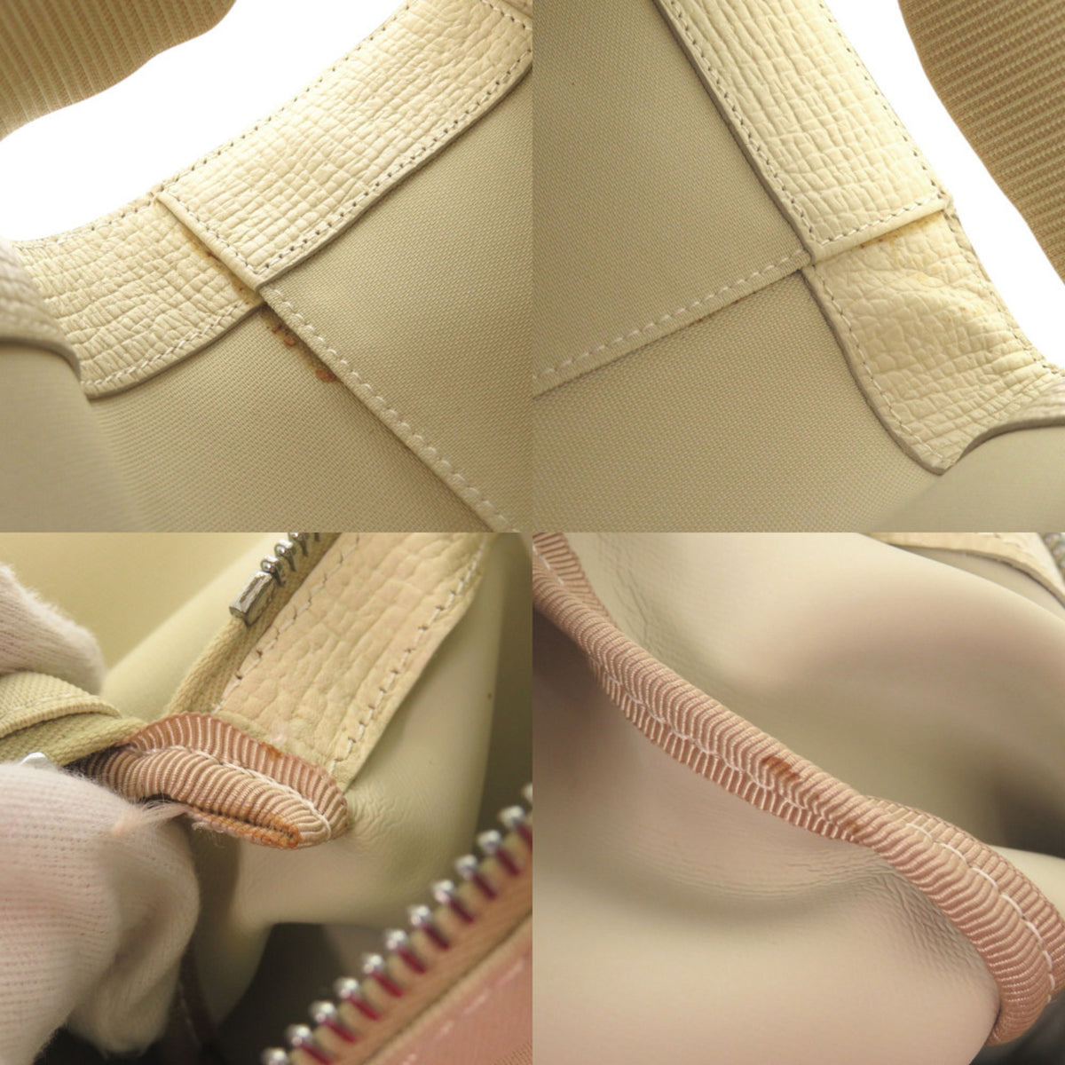 Loewe Ivory Leather Handbag Tote Bag (Pre-Owned)