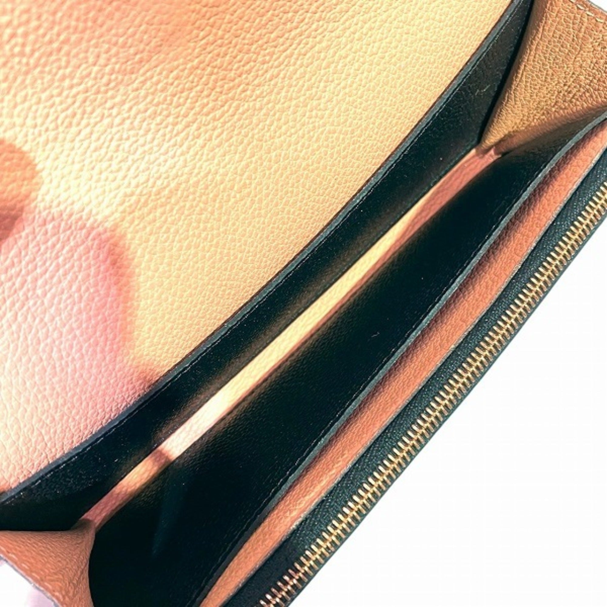Louis Vuitton Noir Leather Long Wallet (Bi-Fold) (Pre-Owned)