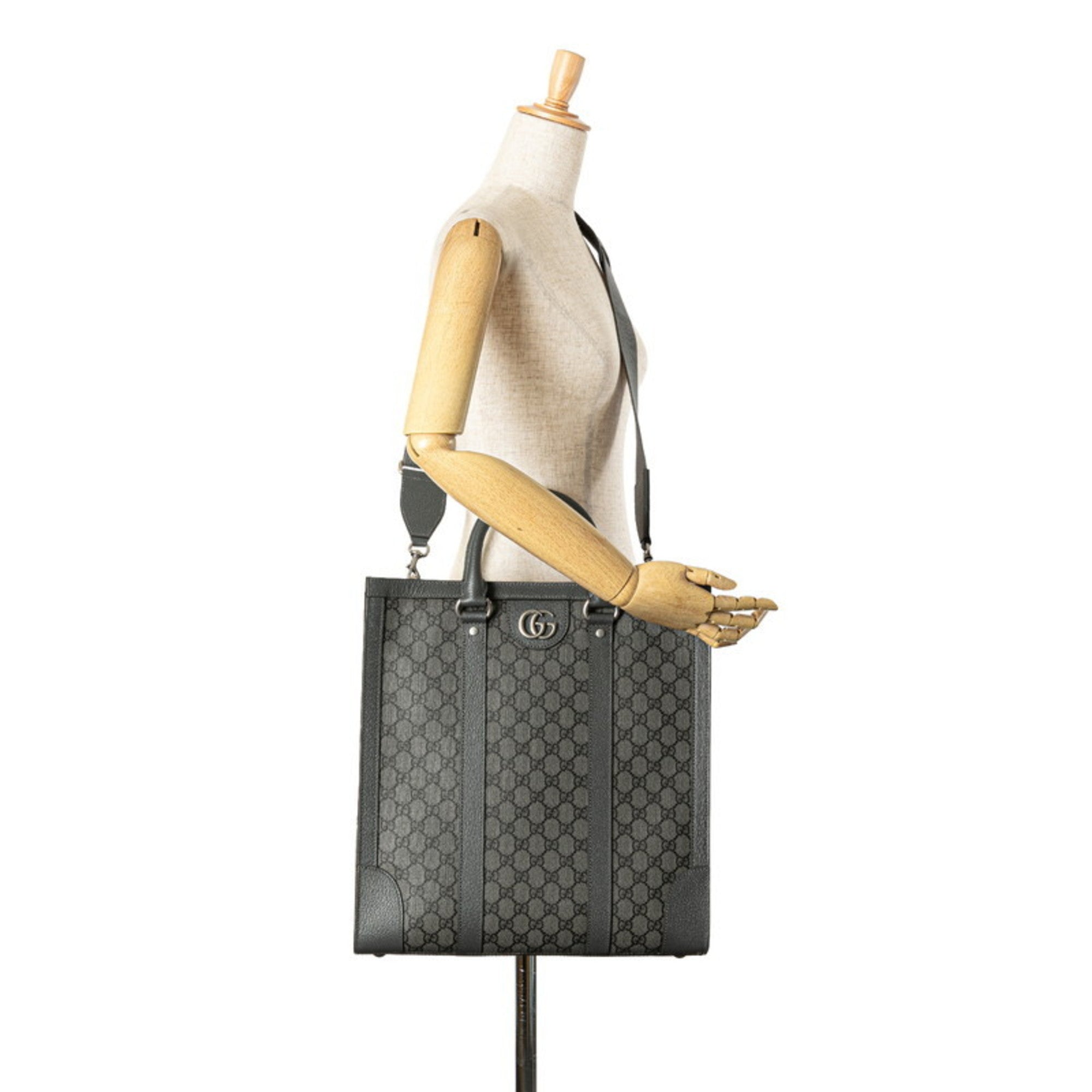 Gucci Gray Pvc Leather Handbag Shoulder Bag (Pre-Owned)