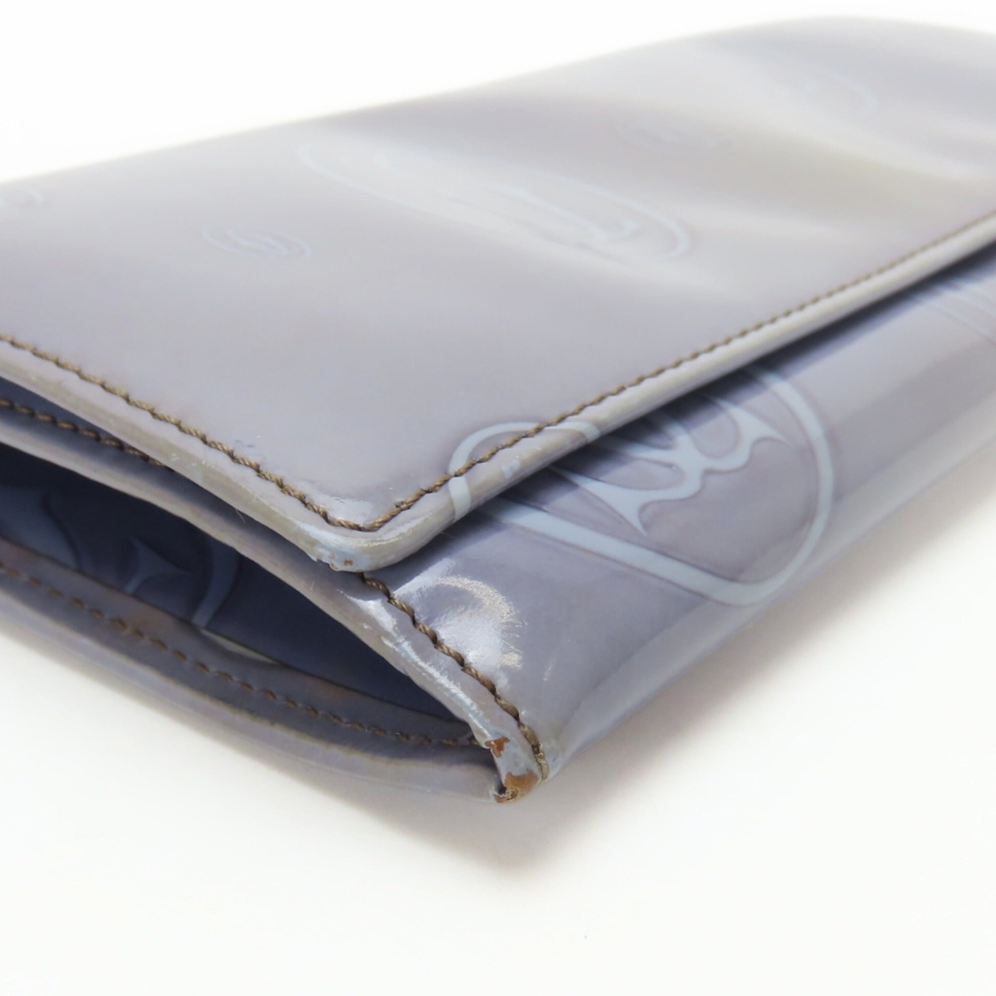 Cartier Purple Leather Long Wallet (Bi-Fold) (Pre-Owned)