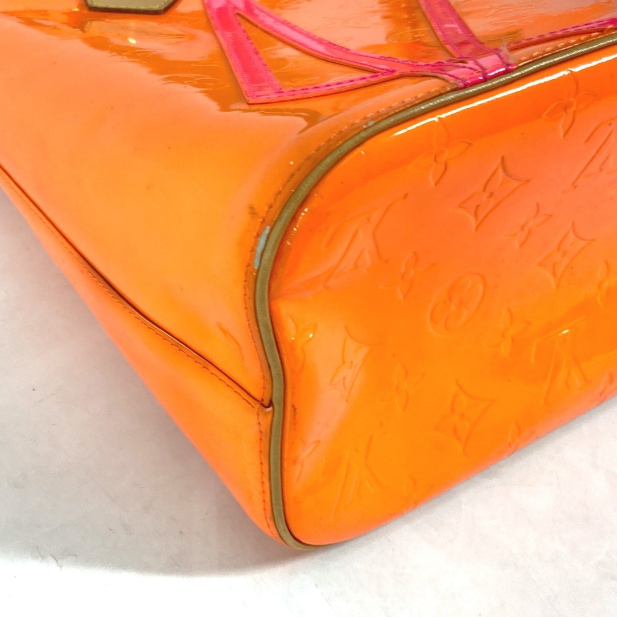 Louis Vuitton Monogram Vernis Orange Pink Monogram Vernis Shoulder Bag Tote Bag (Pre-Owned)