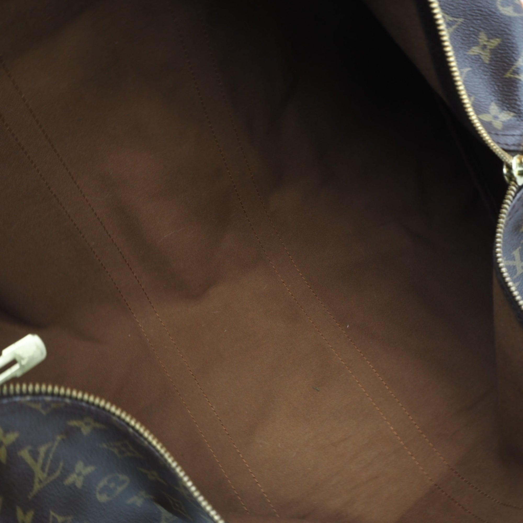 Louis Vuitton Monogram Beige Brown Coated Canvas Leather Boston Bag (Pre-Owned)