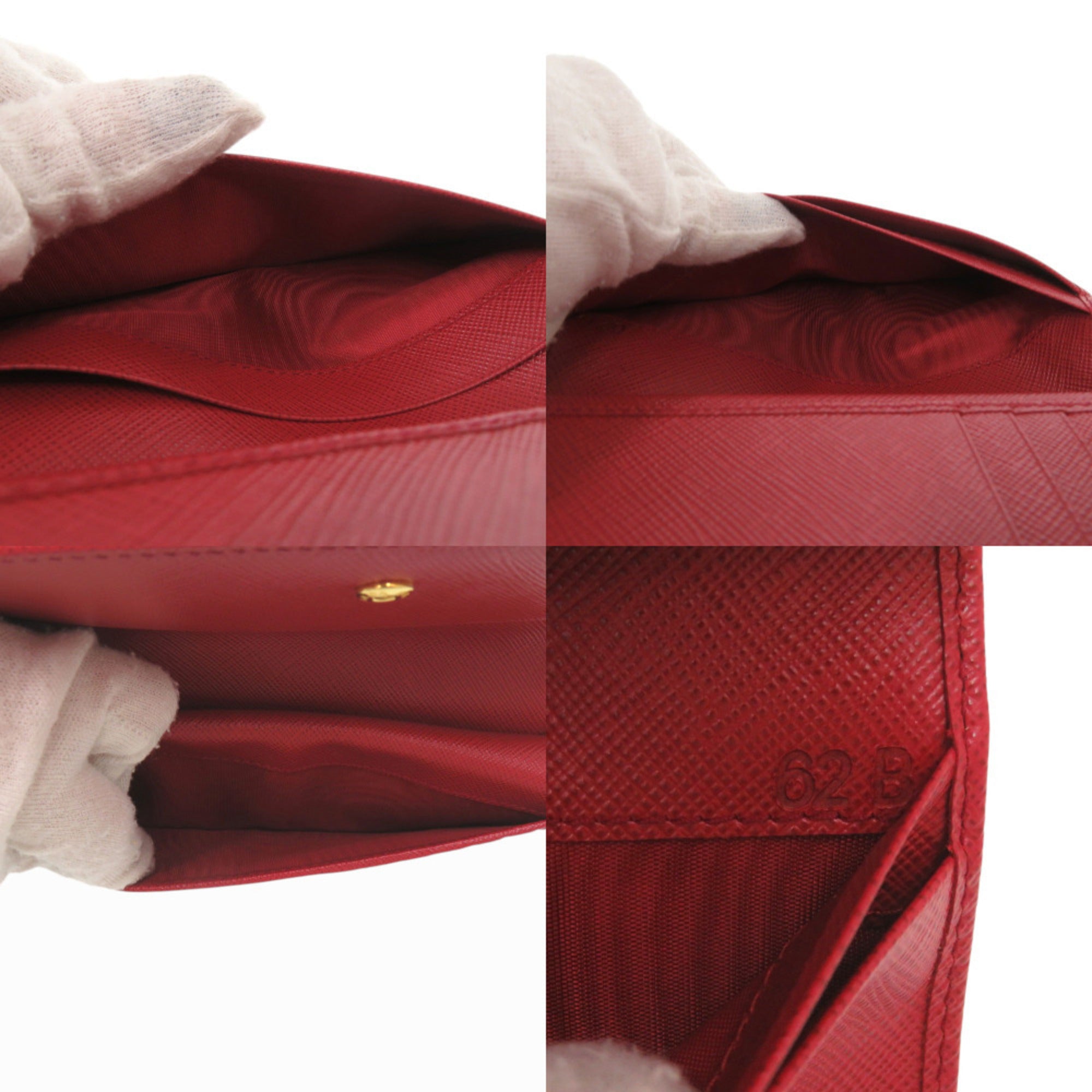 Prada Fuoco Red Color Saffiano Wallet (Bi-Fold) (Pre-Owned)