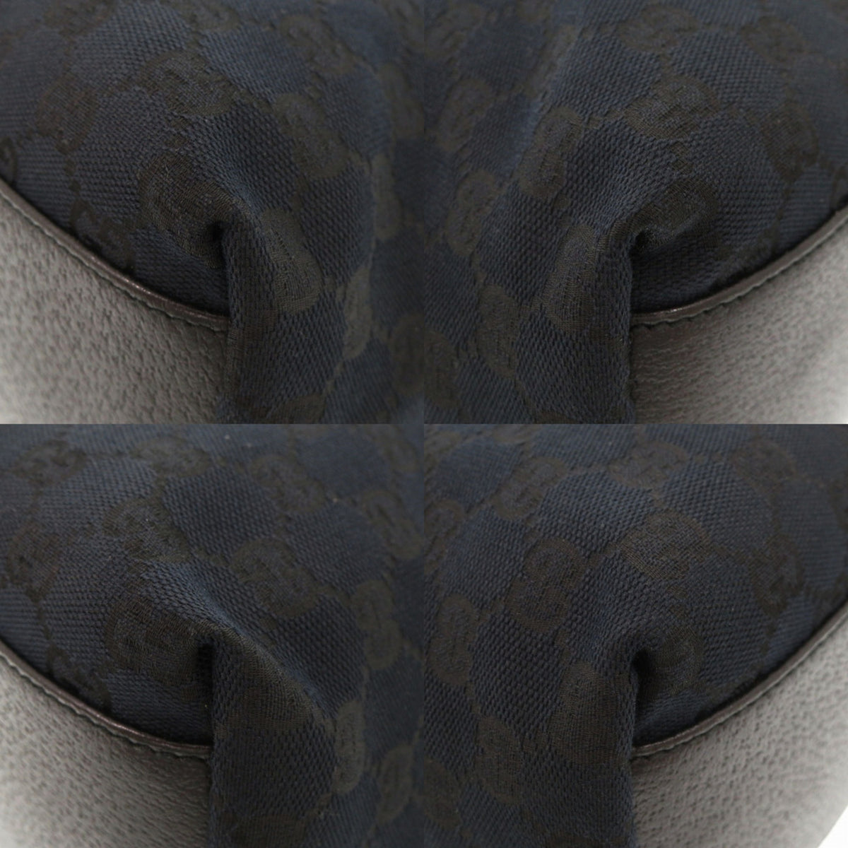 Gucci Black Gg Canvas Leather Tote Bag (Pre-Owned)