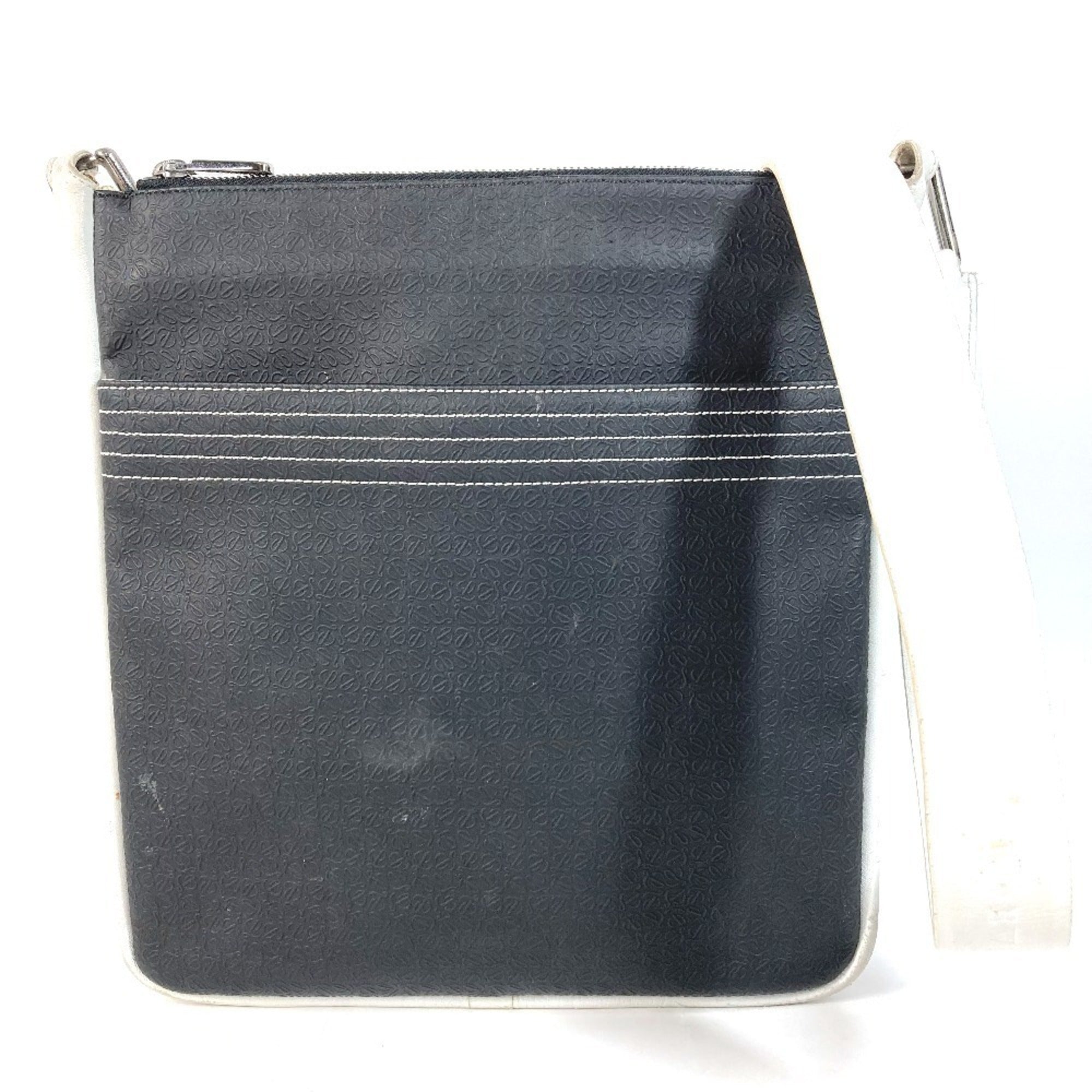 Loewe Black White Leather Pvc Pochette Shoulder Bag (Pre-Owned)
