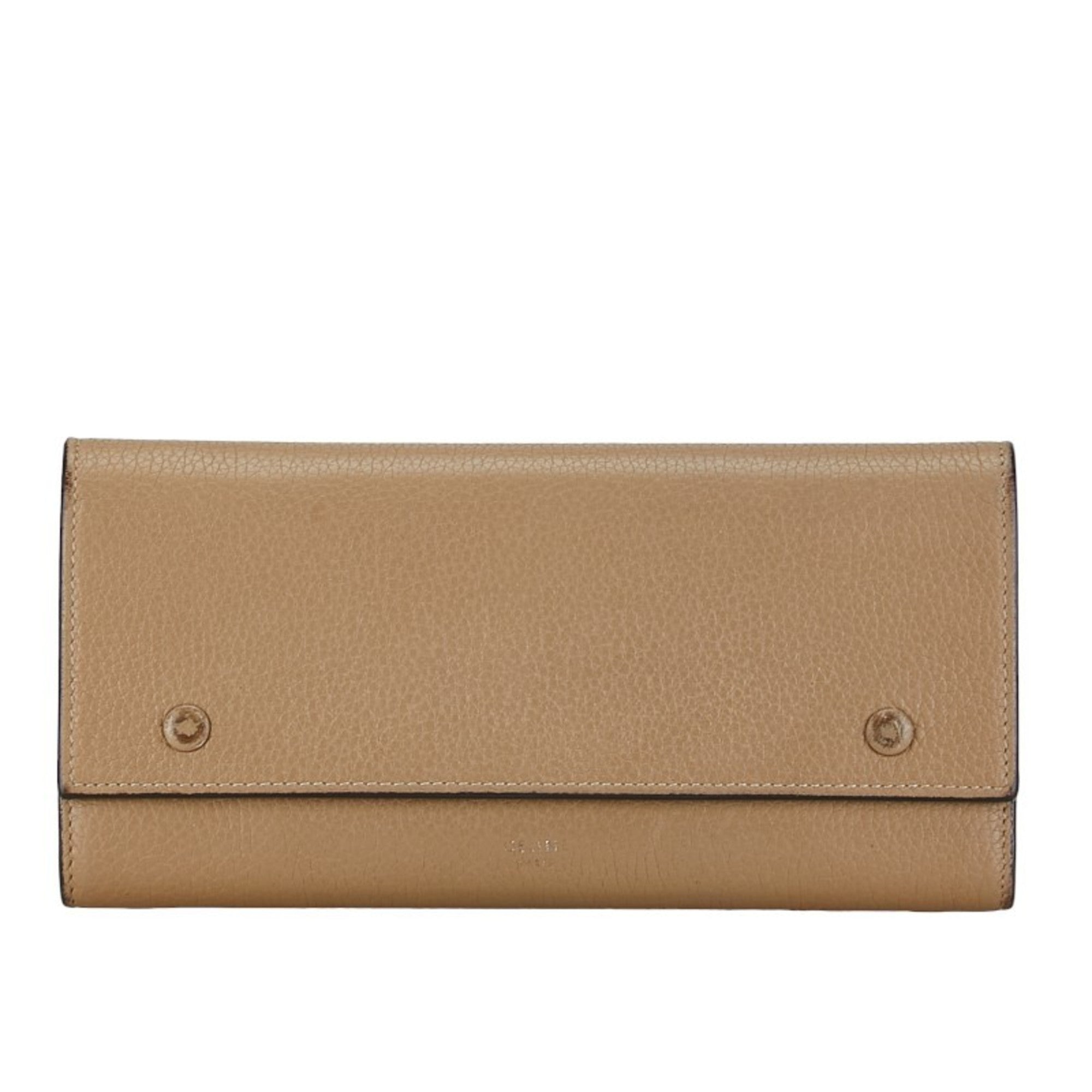 Celine Beige Leather Coin Purse/Coin Case (Pre-Owned)