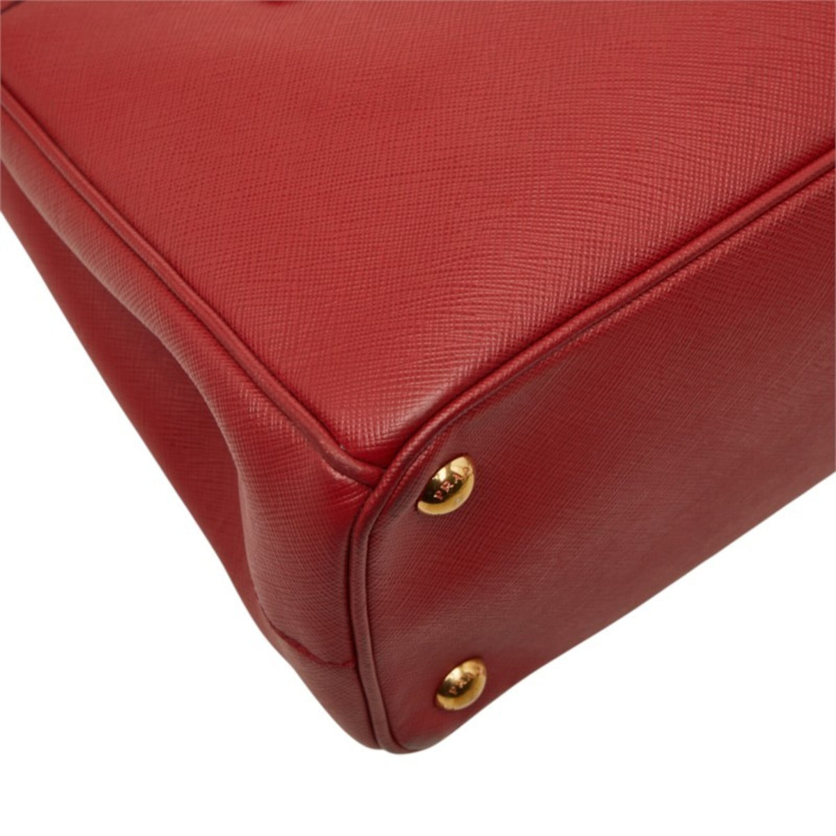 Prada Saffiano Red Color Leather Handbag Shoulder Bag (Pre-Owned)