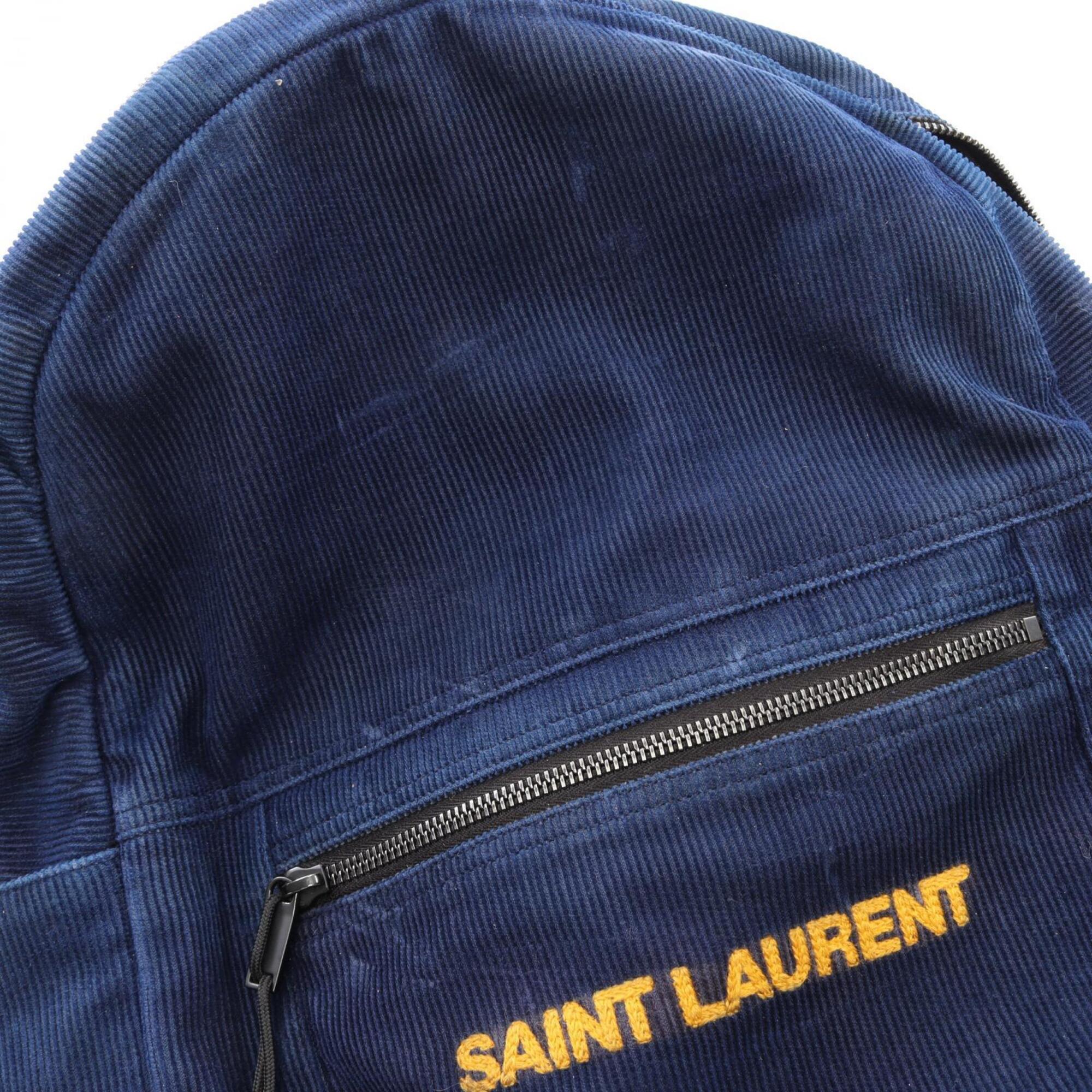 Saint Laurent Blue Yellow Cord Backpack Handbag (Pre-Owned)