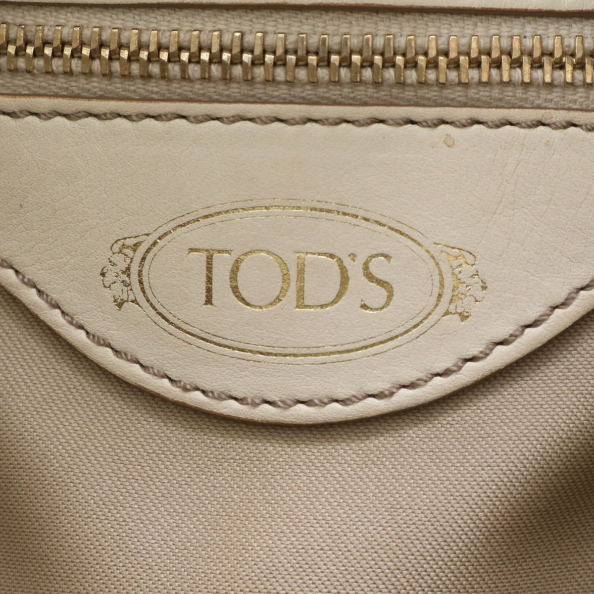 Tod's White Leather Handbag Shoulder Bag Tote Bag (Pre-Owned)