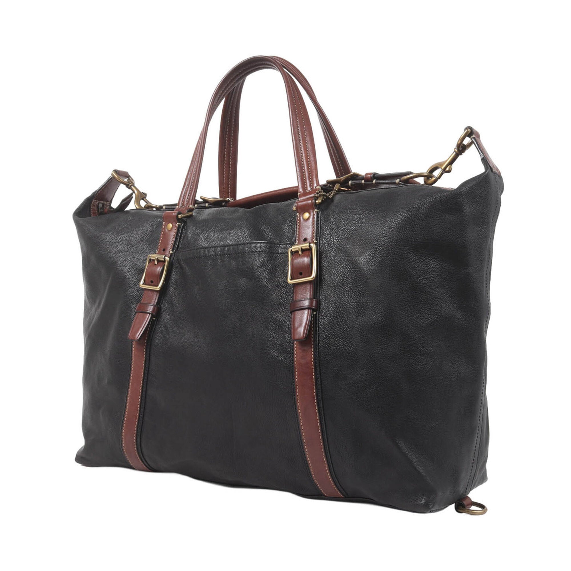 Coach Black Brown Leather Tote Bag (Pre-Owned)