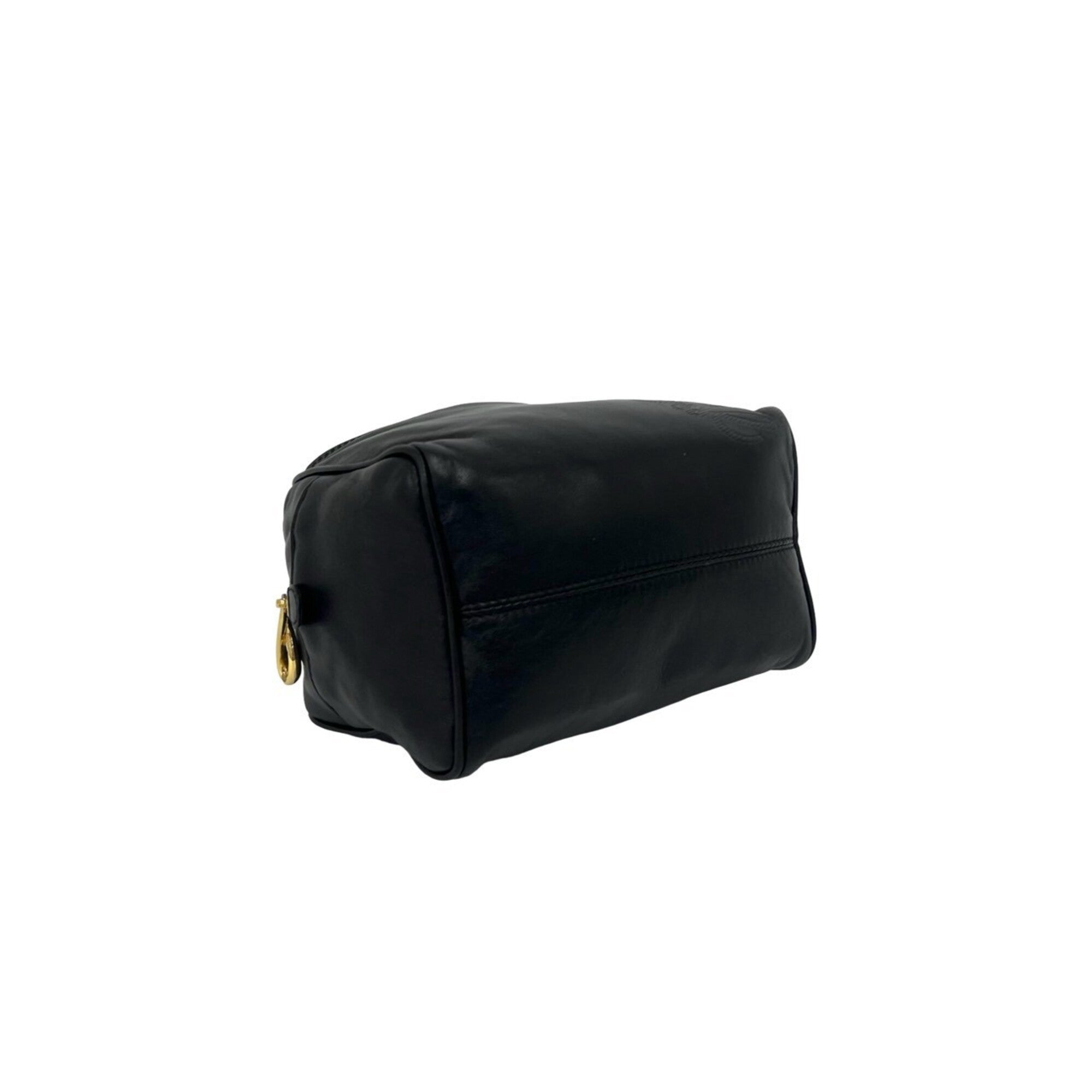 Loewe Black Leather Boston Bag Handbag Tote Bag (Pre-Owned)