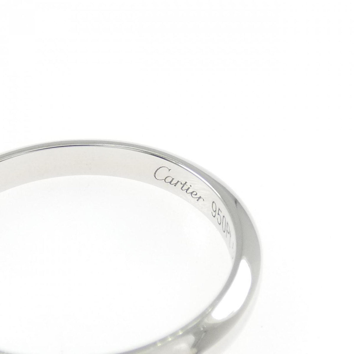 Cartier Silver Platinum 950 Band Ring (Pre-Owned)