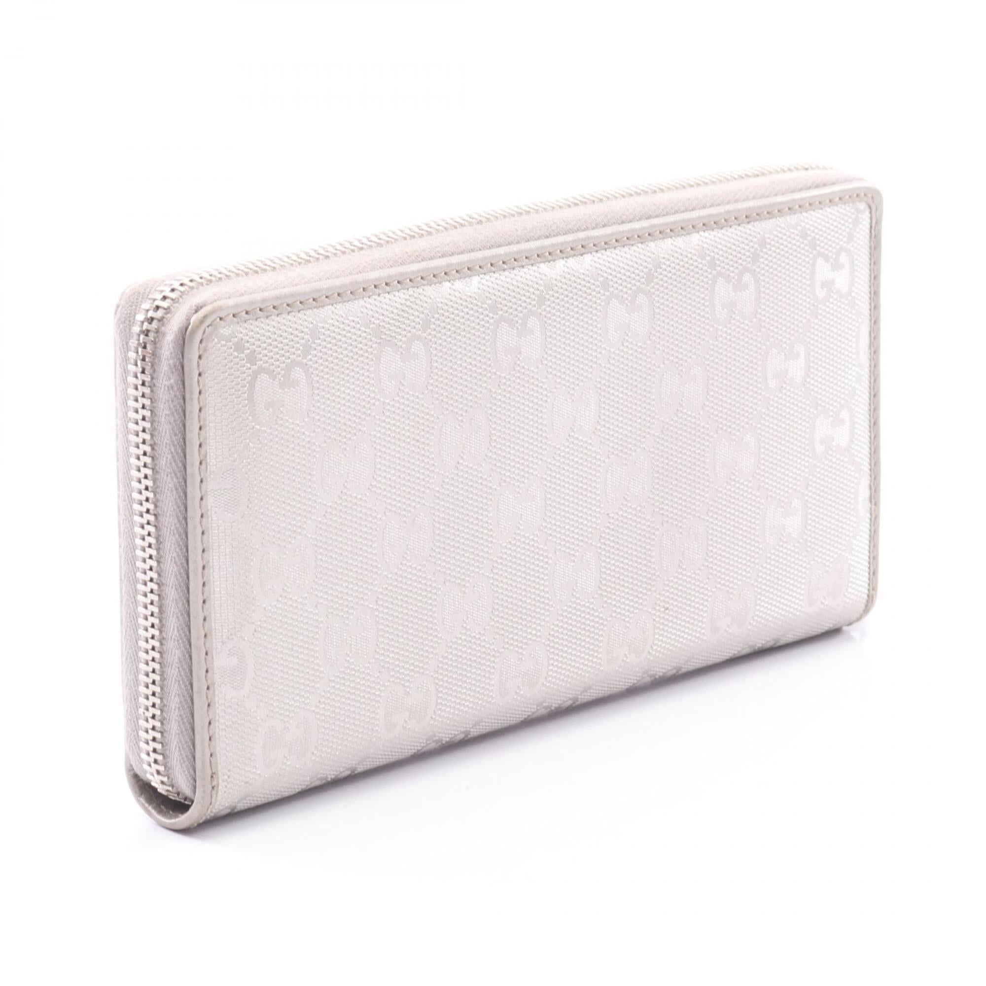 Gucci Silver Leather Long Wallet (Bi-Fold) (Pre-Owned)