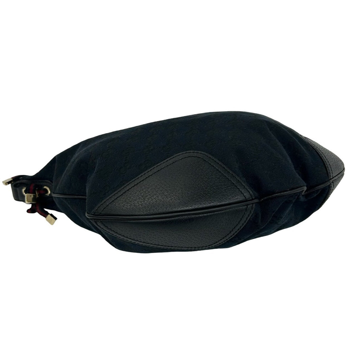 Gucci Black Navy Canvas Leather Shoulder Bag (Pre-Owned)