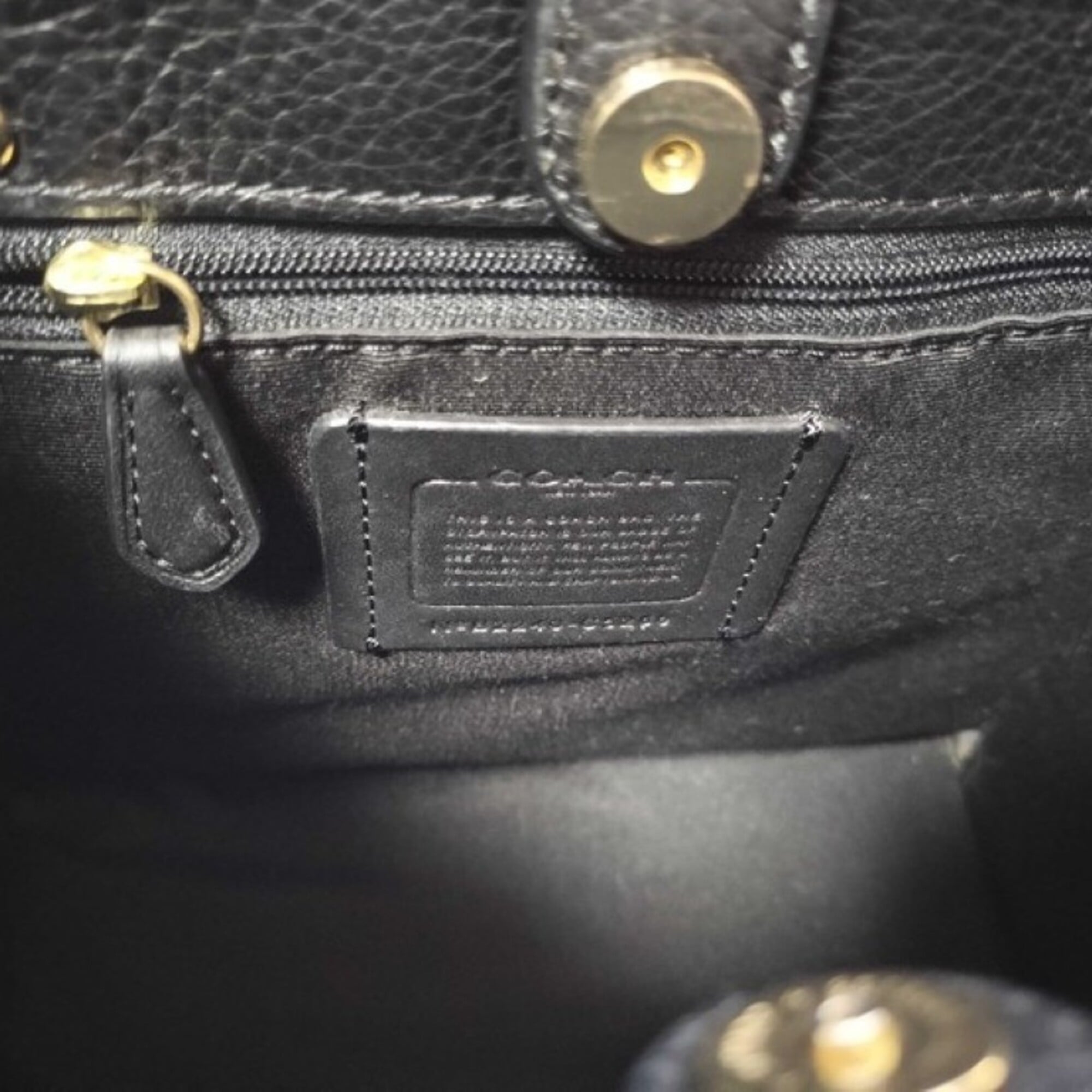 Coach Black Leather Handbag Shoulder Bag Tote Bag (Pre-Owned)