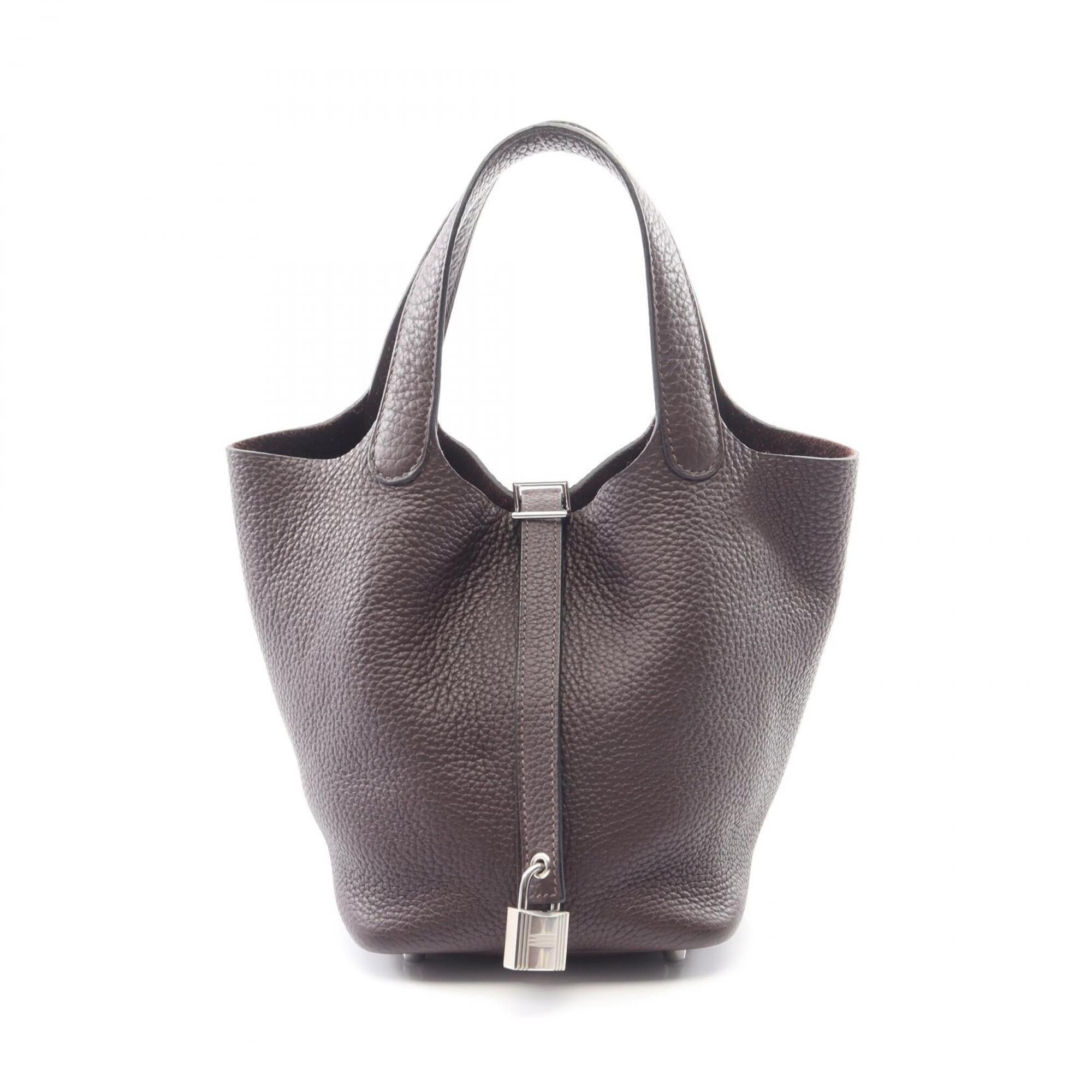 Hermes Brown Taurillon Clemence Leather Handbag (Pre-Owned)