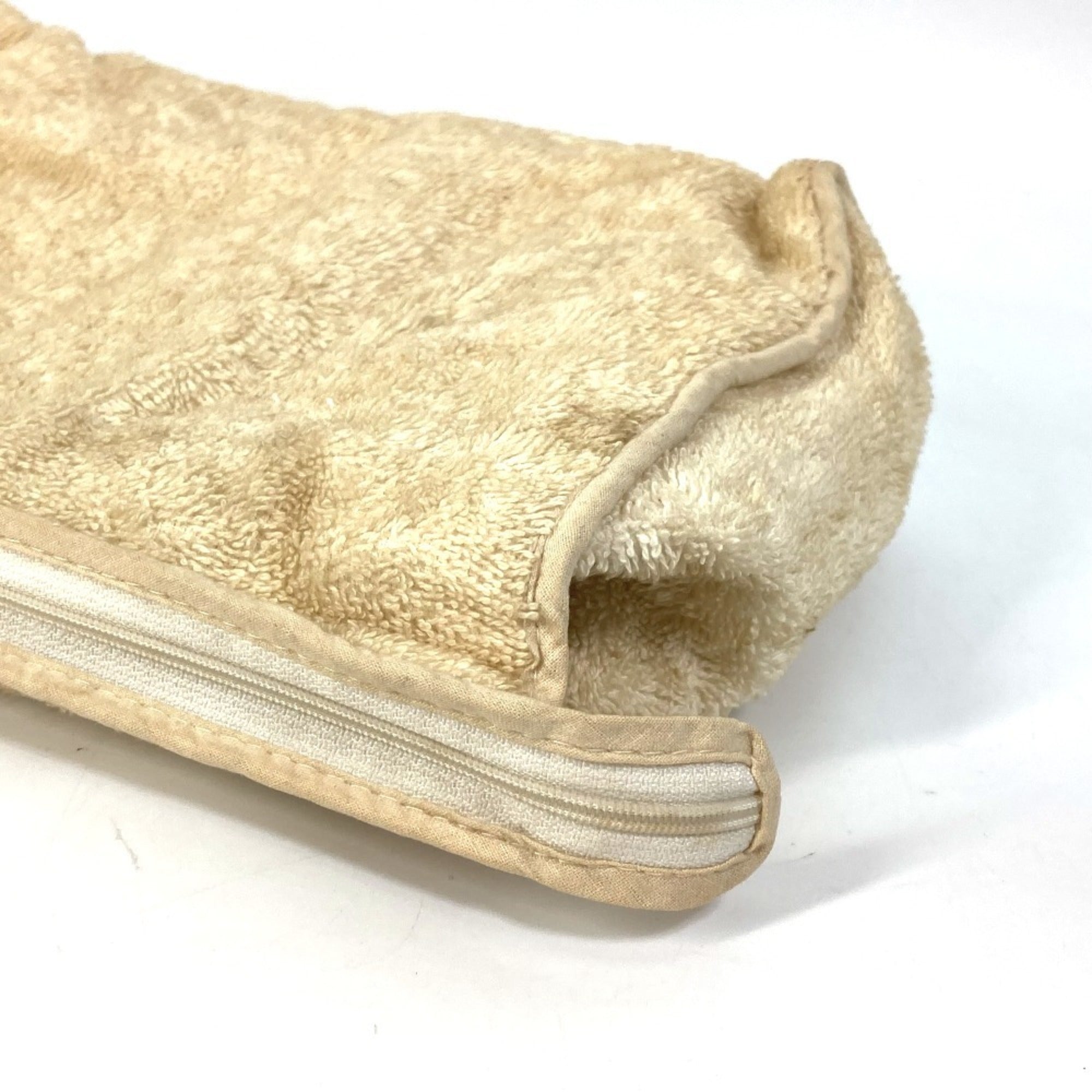 Hermes Beige Pile Fabric Clutch Bag Pouch (Pre-Owned)