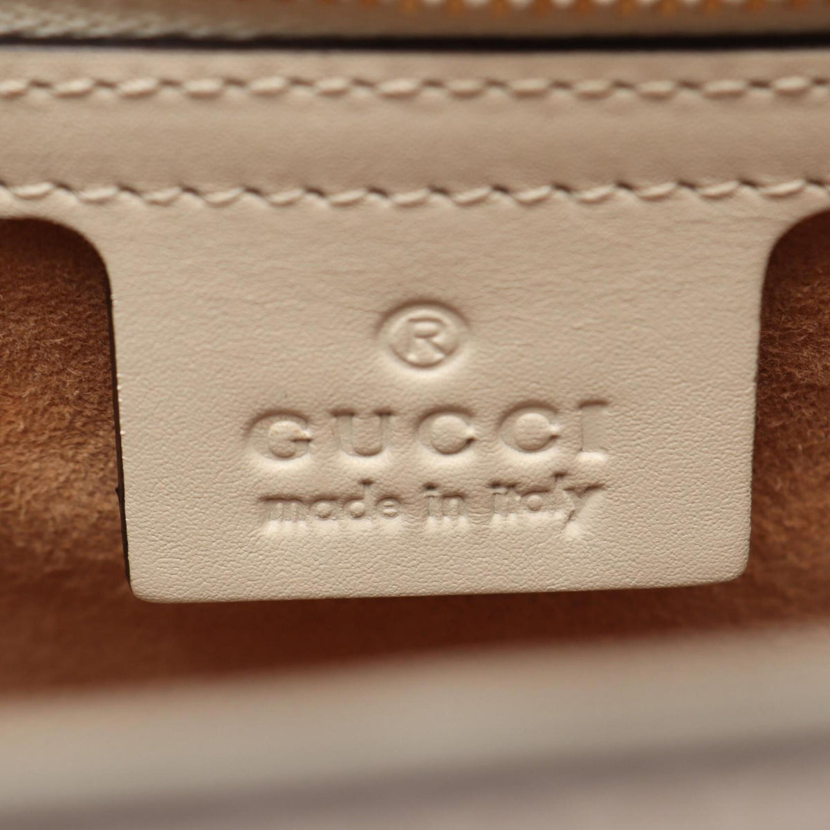 Gucci Navy Red Color White Leather Handbag Shoulder Bag (Pre-Owned)