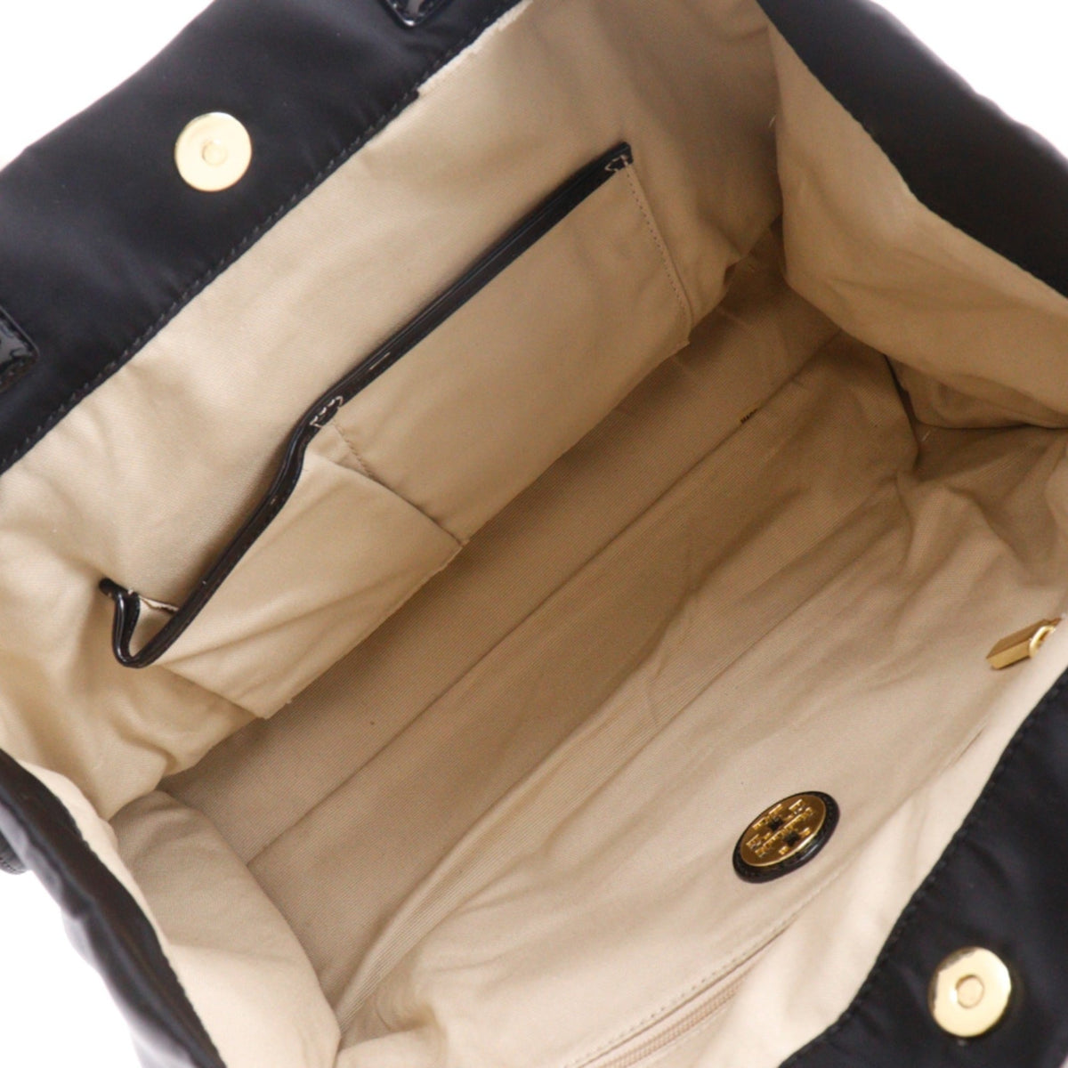 Tory Burch Black Nylon Patent Leather Tote Bag (Pre-Owned)