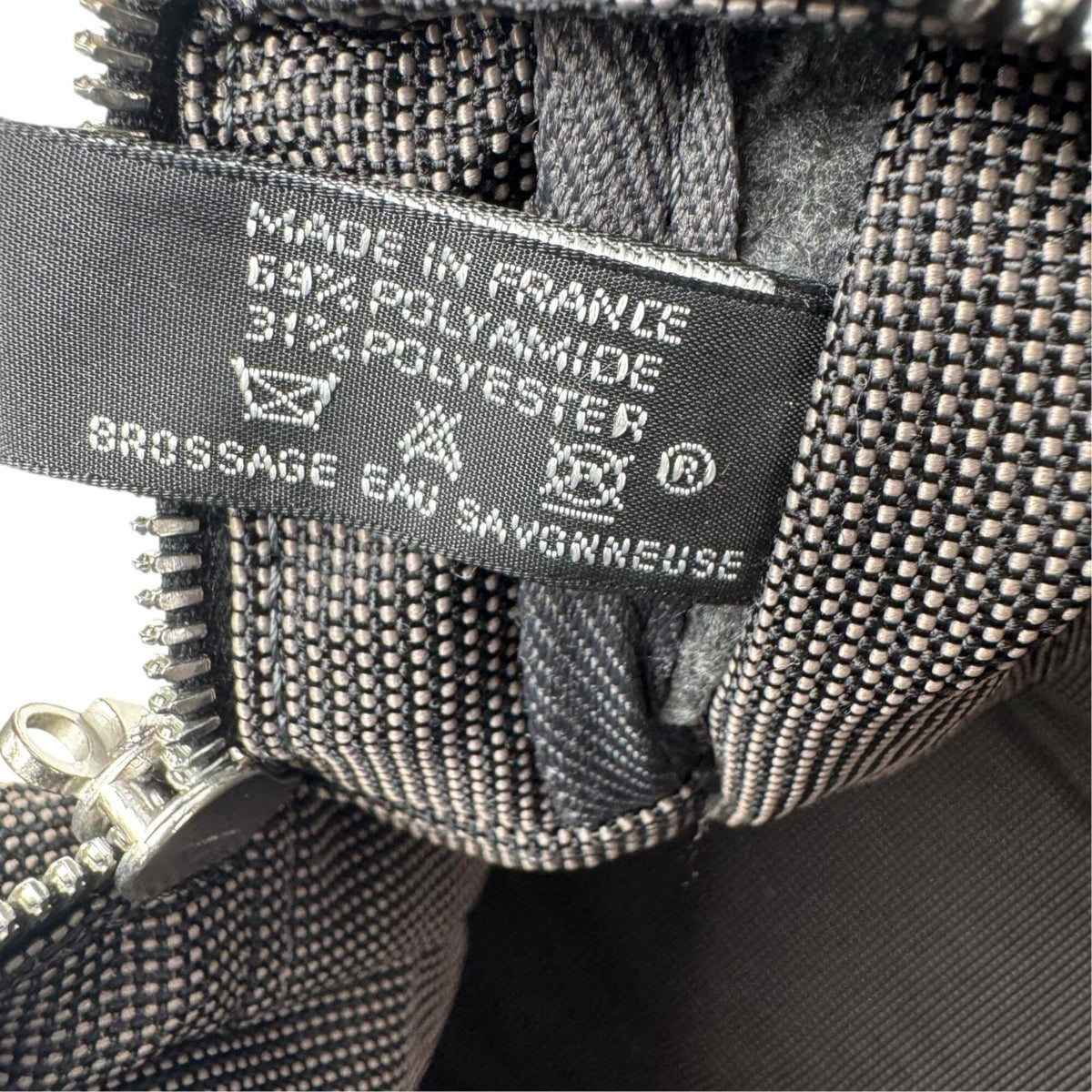 Hermes Dark Gray Gray Nylon Canvas Tote Bag (Pre-Owned)