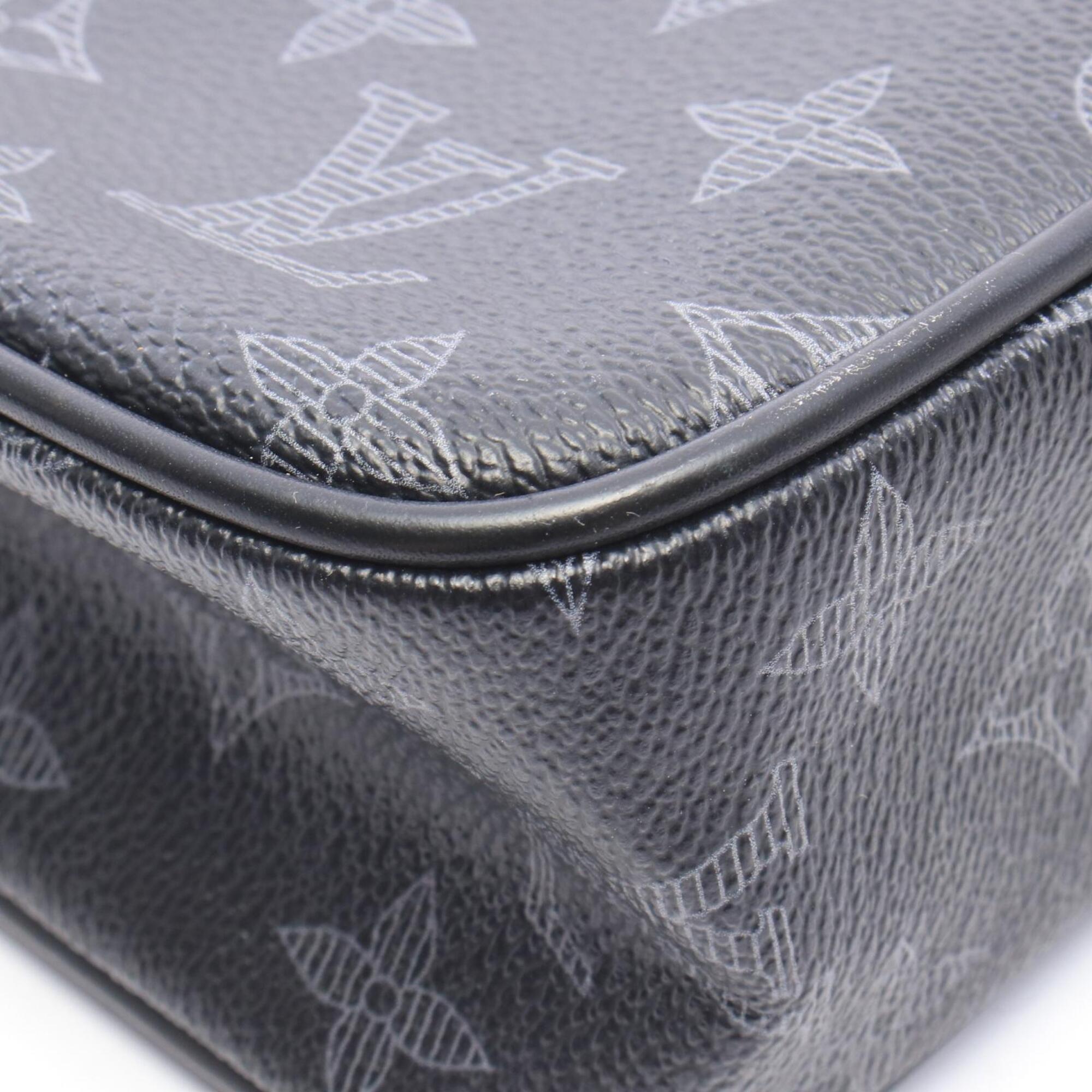 Louis Vuitton Black Khaki White Coated Canvas Leather Handbag Shoulder Bag (Pre-Owned)