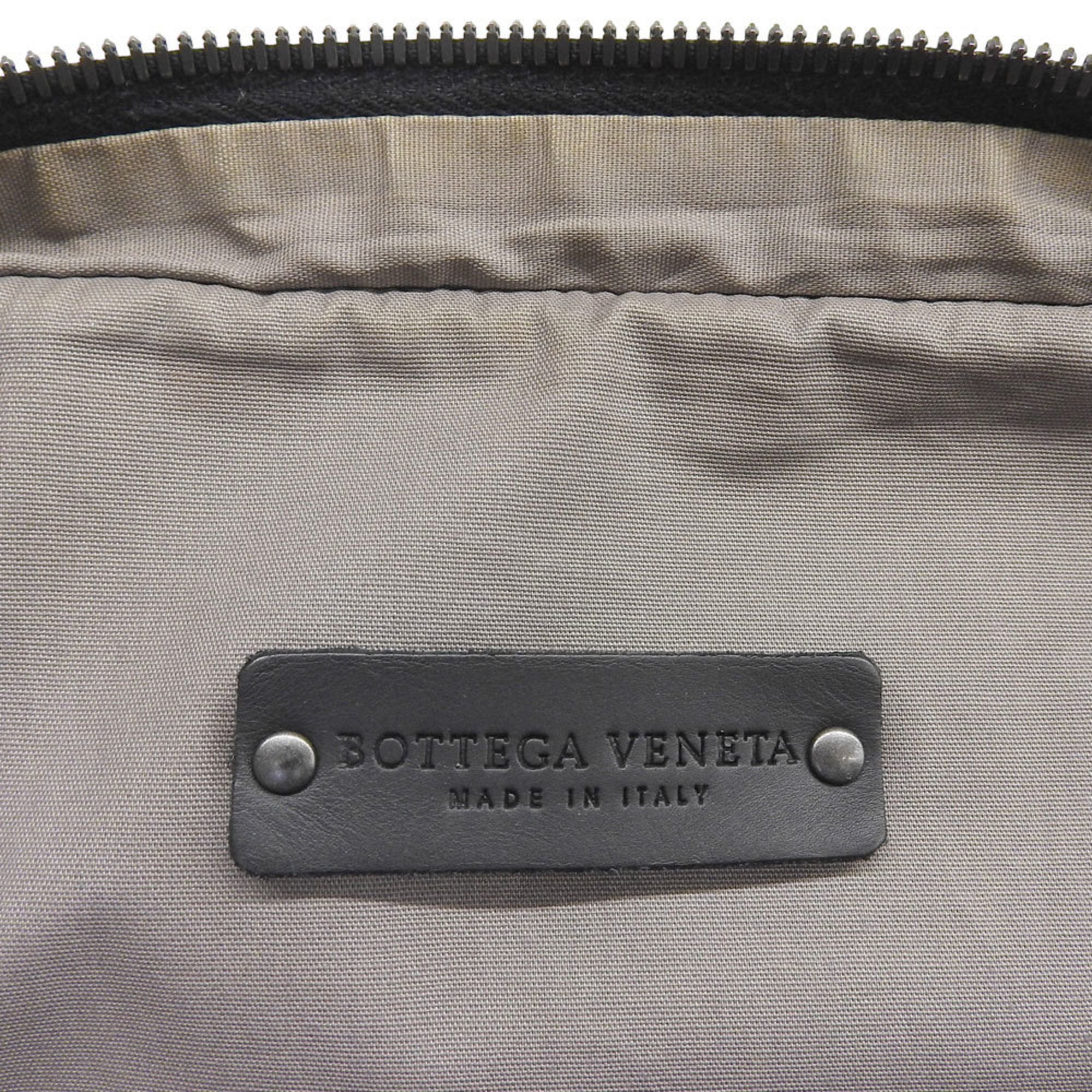Bottega Veneta Black Leather Canvas Sling Bag (Pre-Owned)