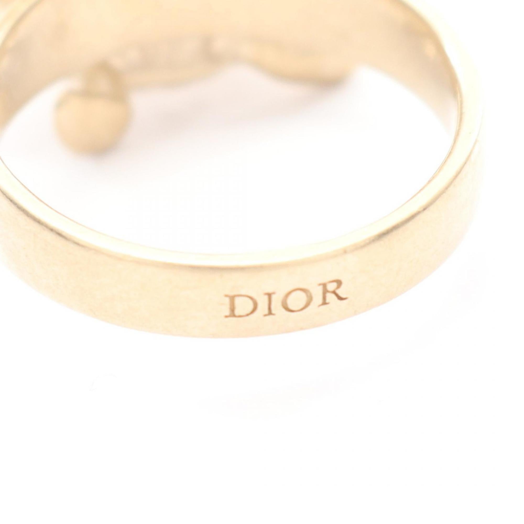 Christian Dior Gold Gold Plating Band Ring (Pre-Owned)