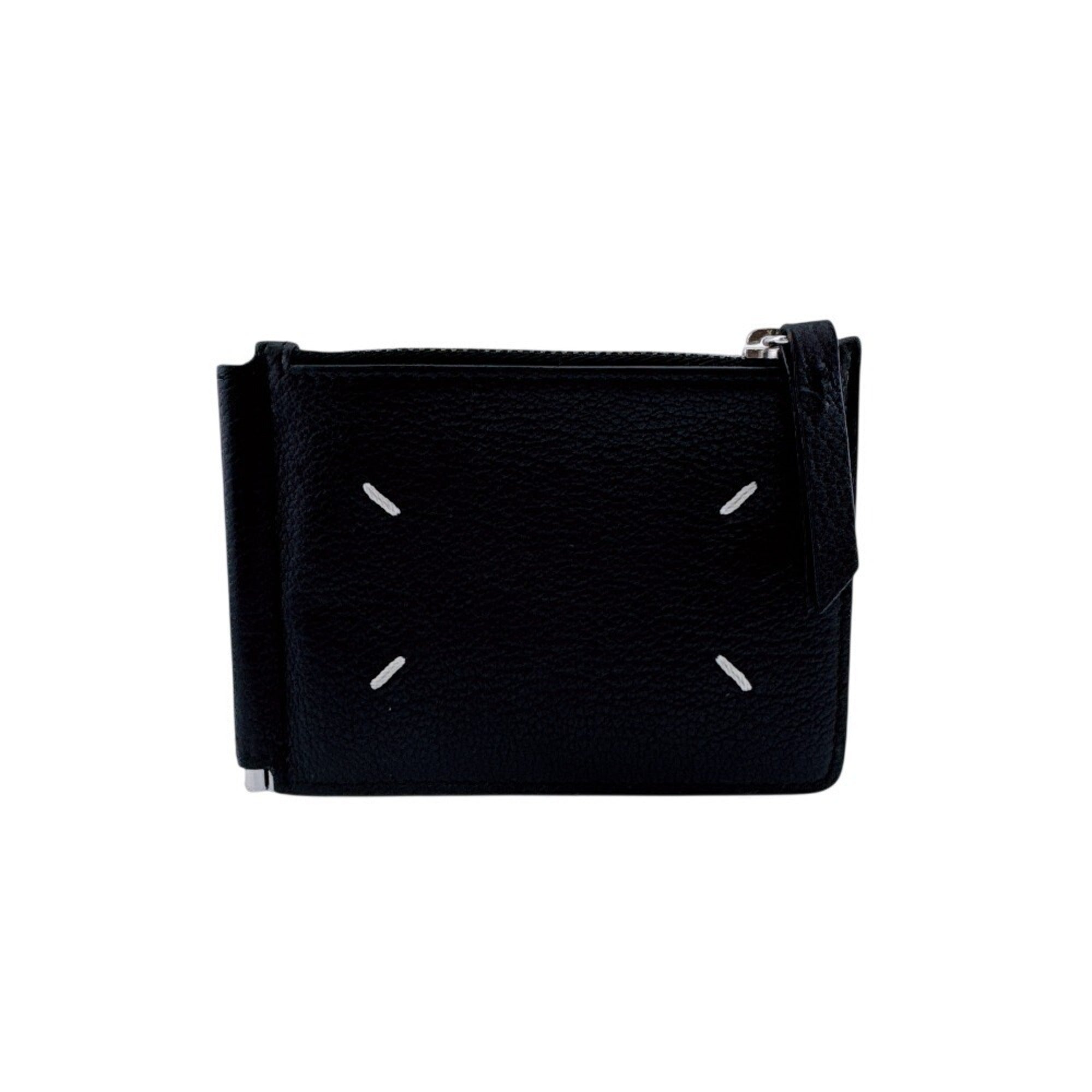 Maison Margiela Black Leather Coin Purse/Coin Case (Pre-Owned)