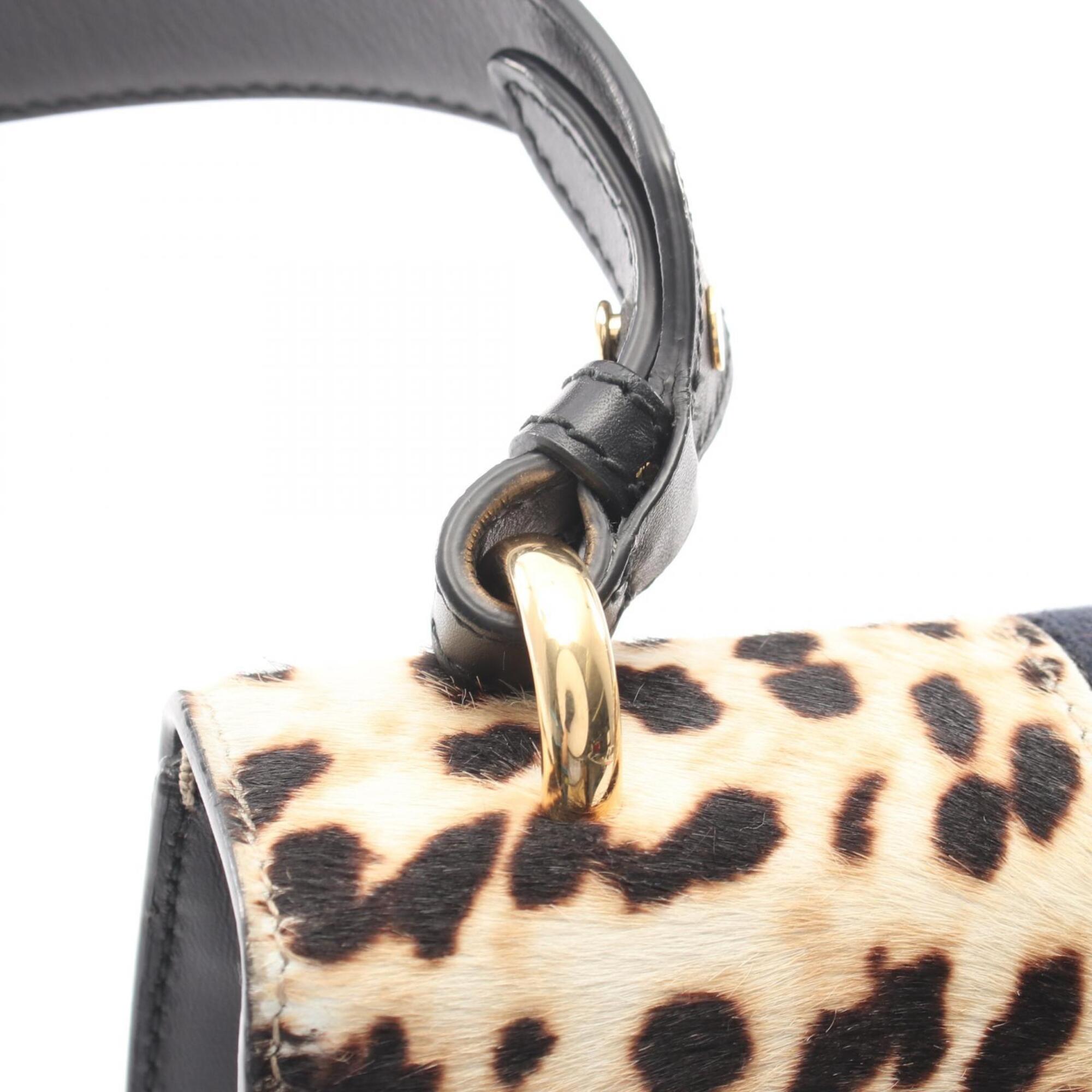 Gucci Beige Black Multi-Color Leather Handbag Shoulder Bag (Pre-Owned)