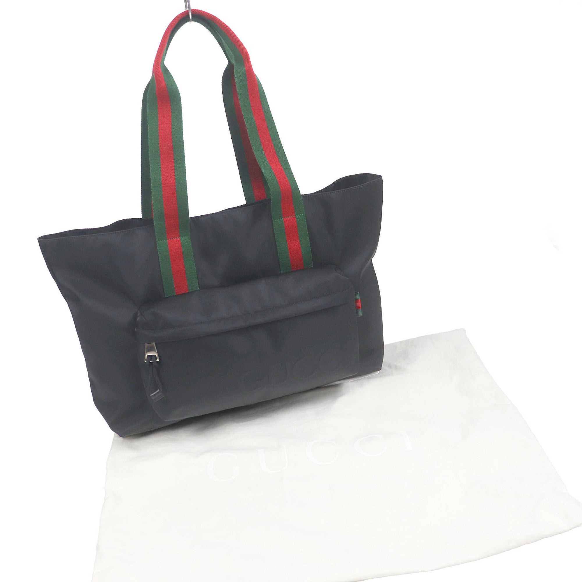 Gucci Sherry Line Black Nylon Tote Bag (Pre-Owned)