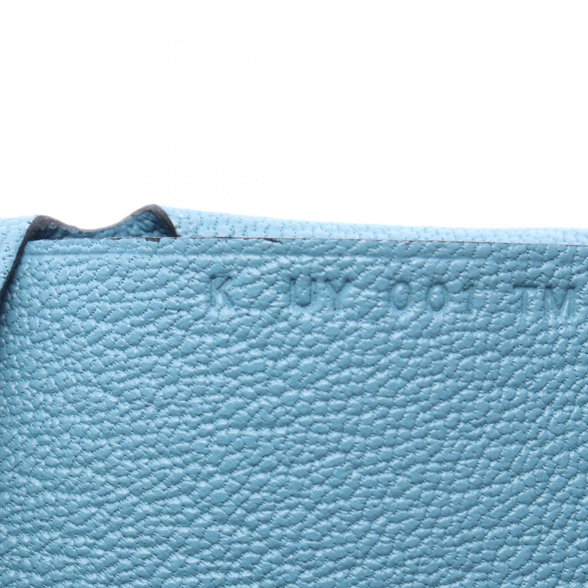 Hermes Blue Chevre Leather Leather Coin Purse/Coin Case (Pre-Owned)