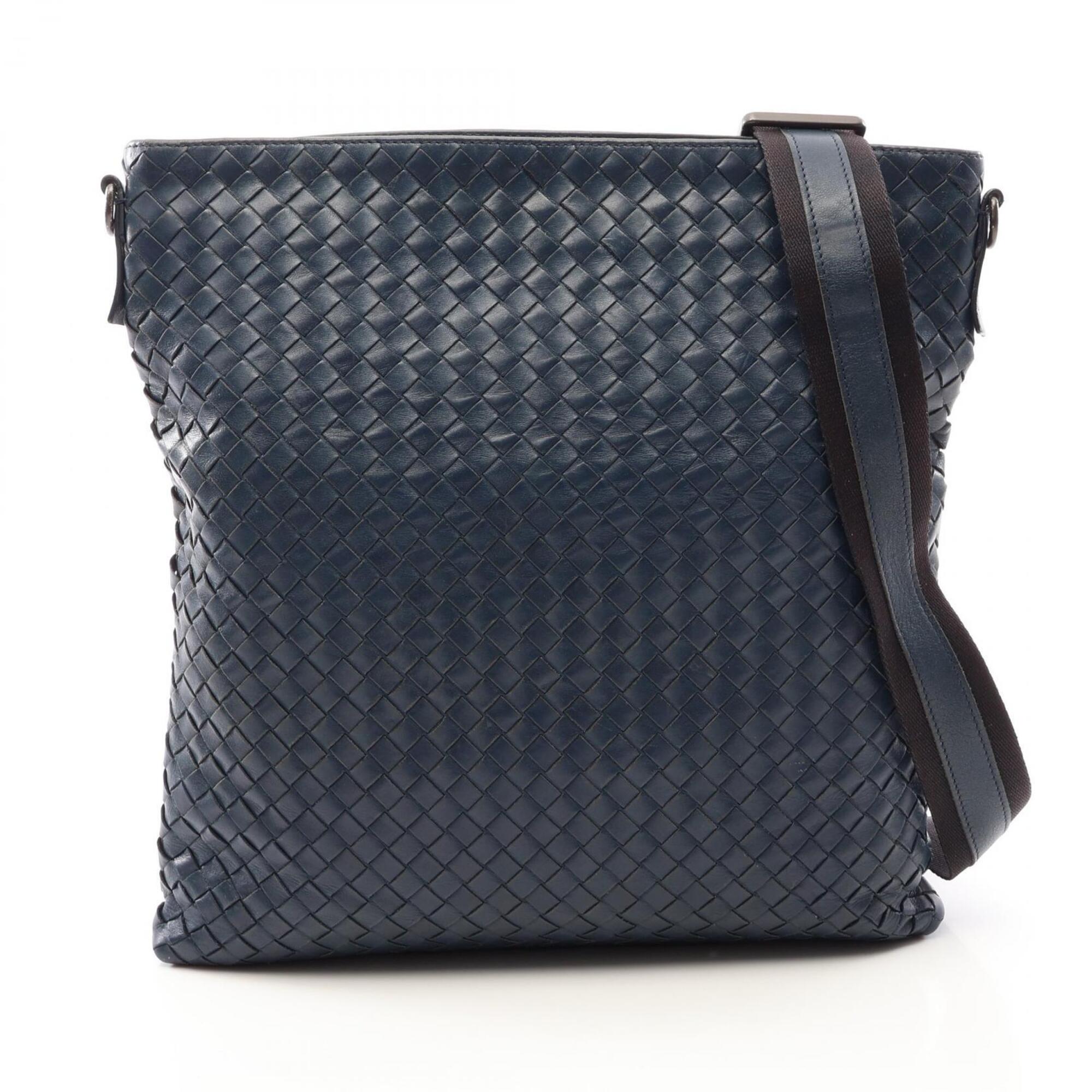 Bottega Veneta Intrecciato Navy Intrecciato Handbag Shoulder Bag (Pre-Owned)