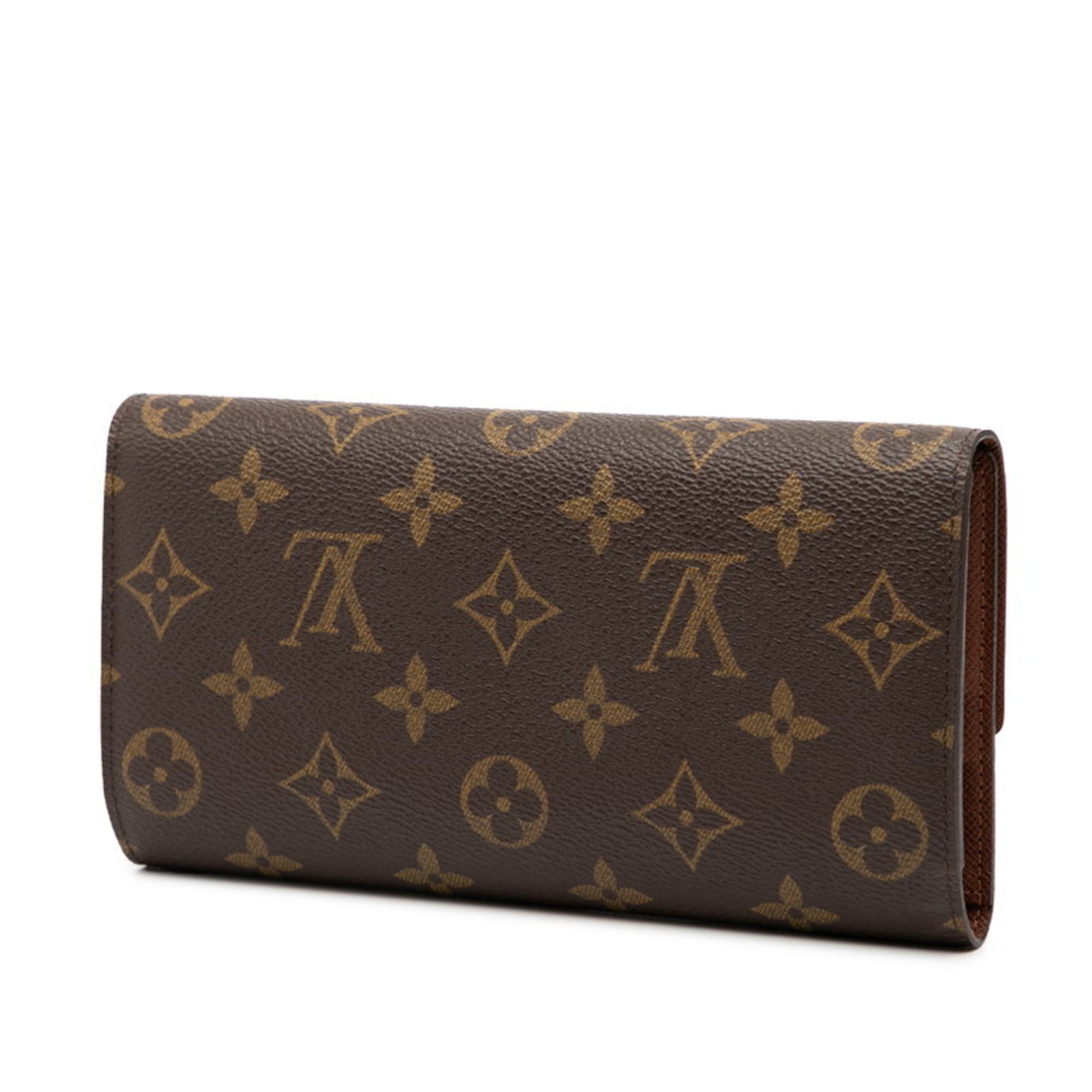 Louis Vuitton Brown Pvc Leather Long Wallet (Tri-Fold) (Pre-Owned)
