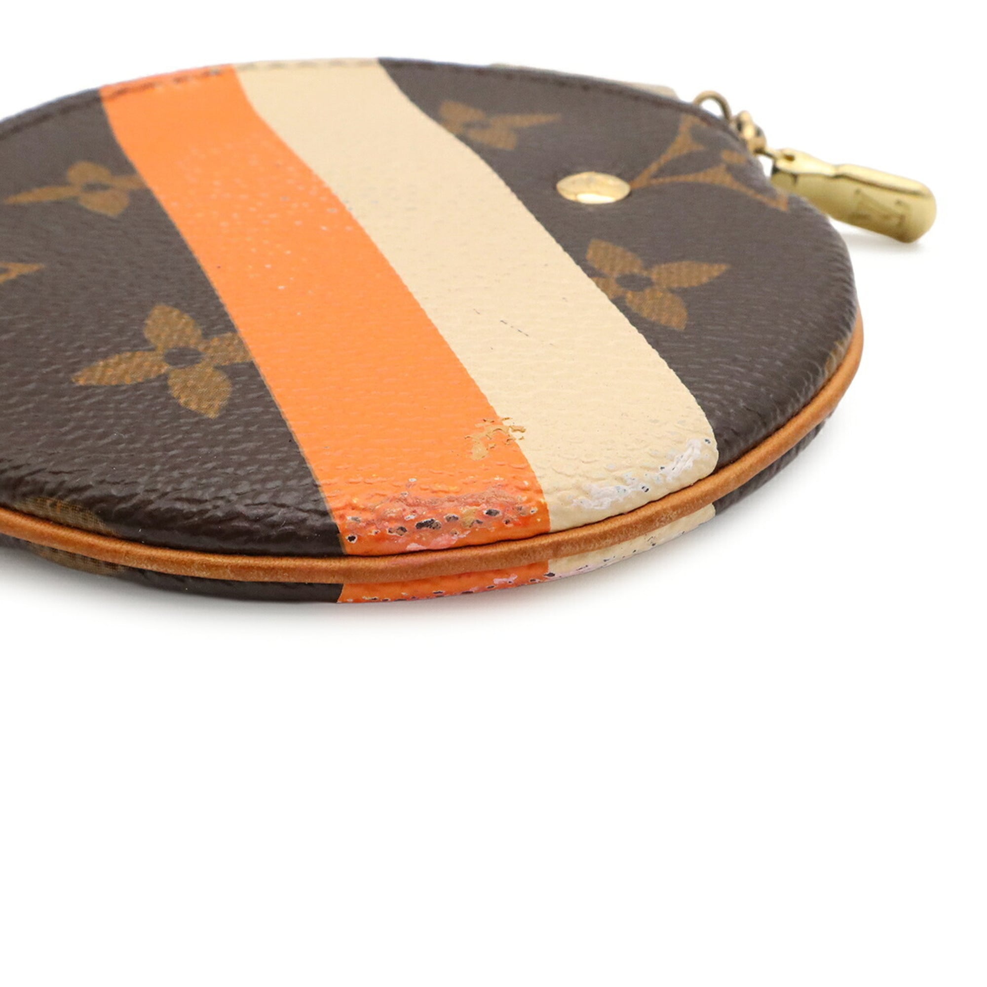 Louis Vuitton Cream Orange Monogram Canvas Coin Purse/Coin Case (Pre-Owned)