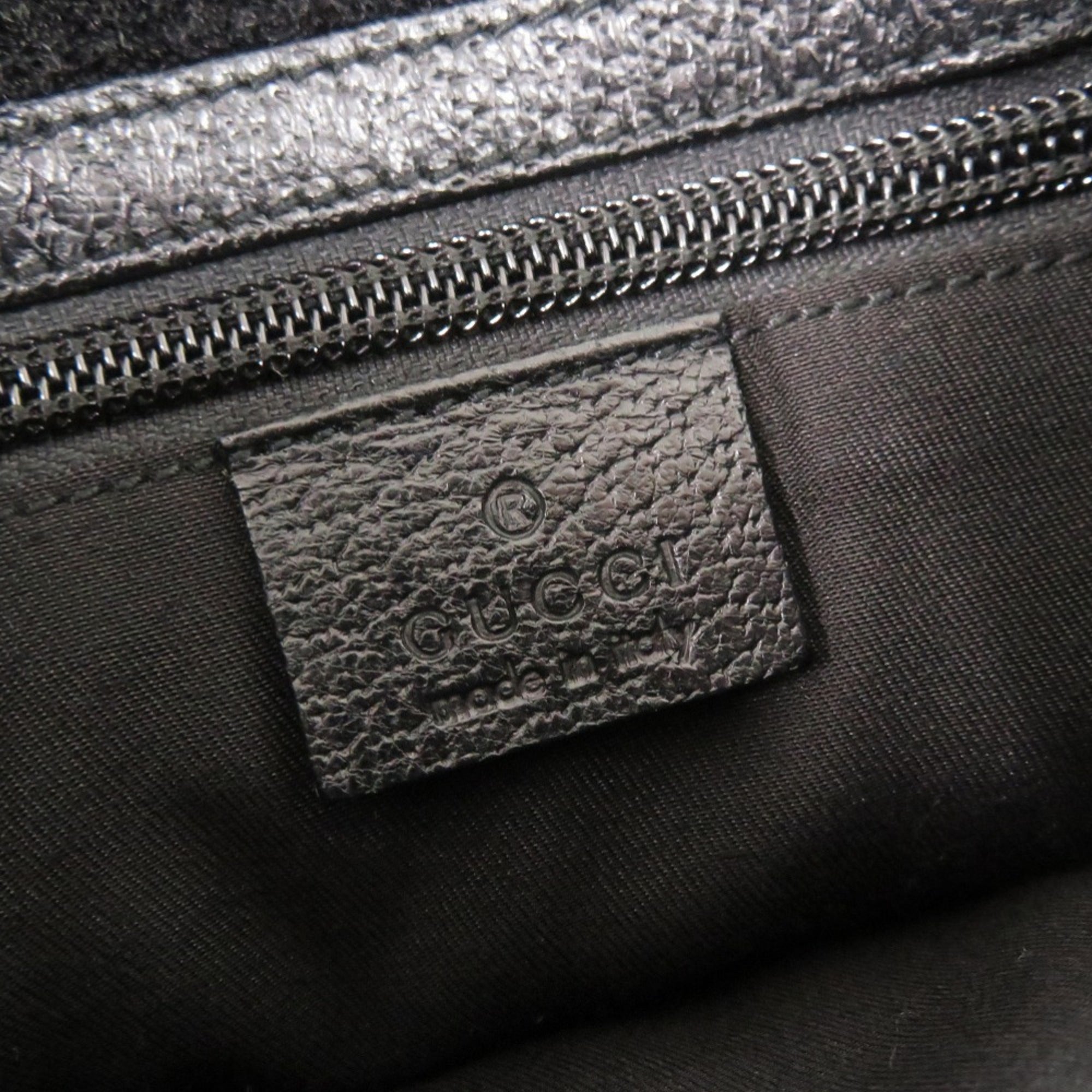 Gucci Black Gg Canvas Leather Shoulder Bag (Pre-Owned)