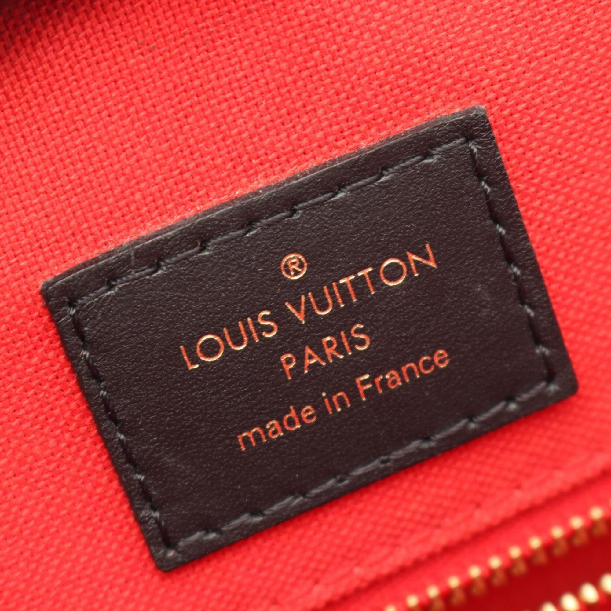Louis Vuitton Beige Brown Coated Canvas Leather Handbag Tote Bag (Pre-Owned)