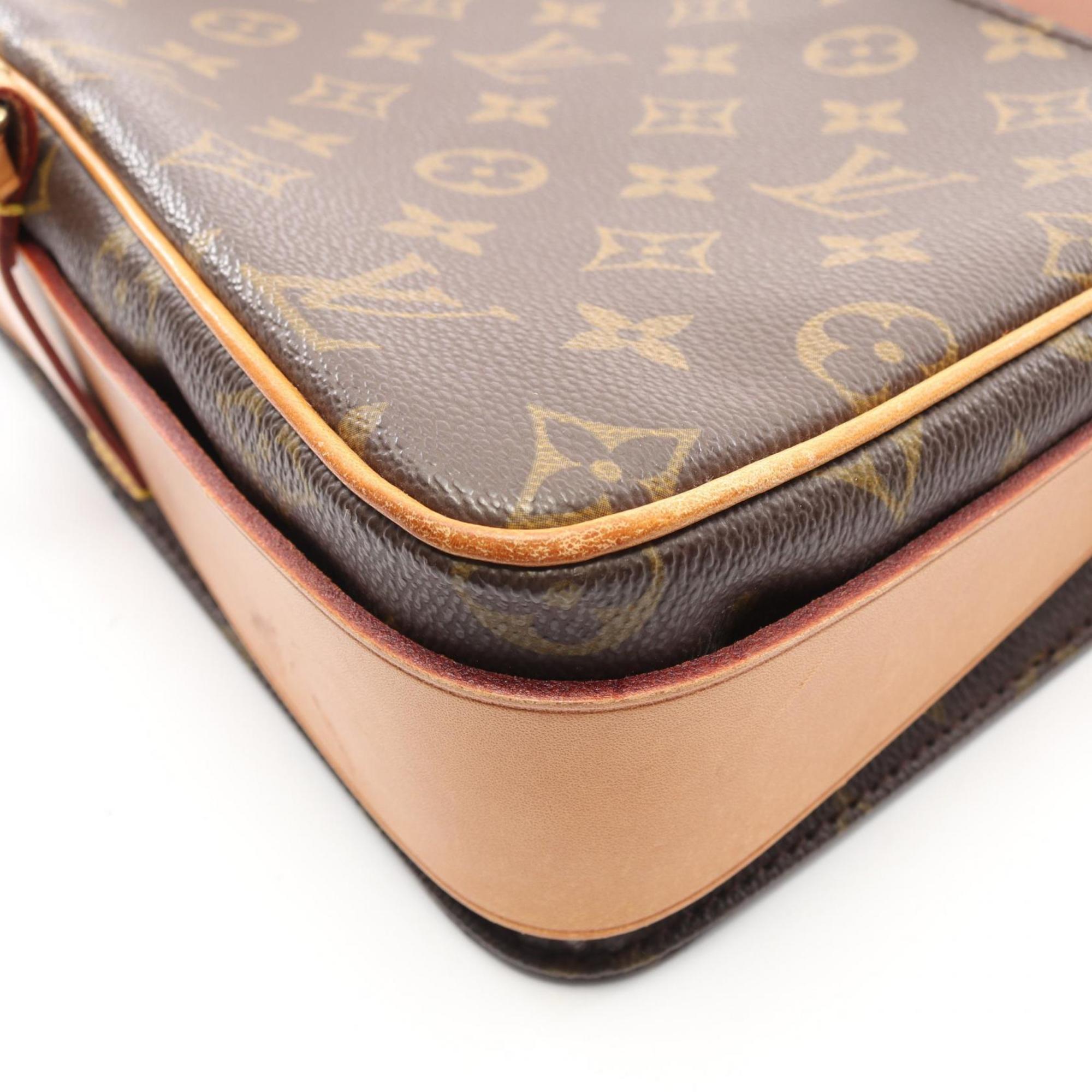 Louis Vuitton Brown Monogram Coated Canvas Leather Handbag Shoulder Bag (Pre-Owned)
