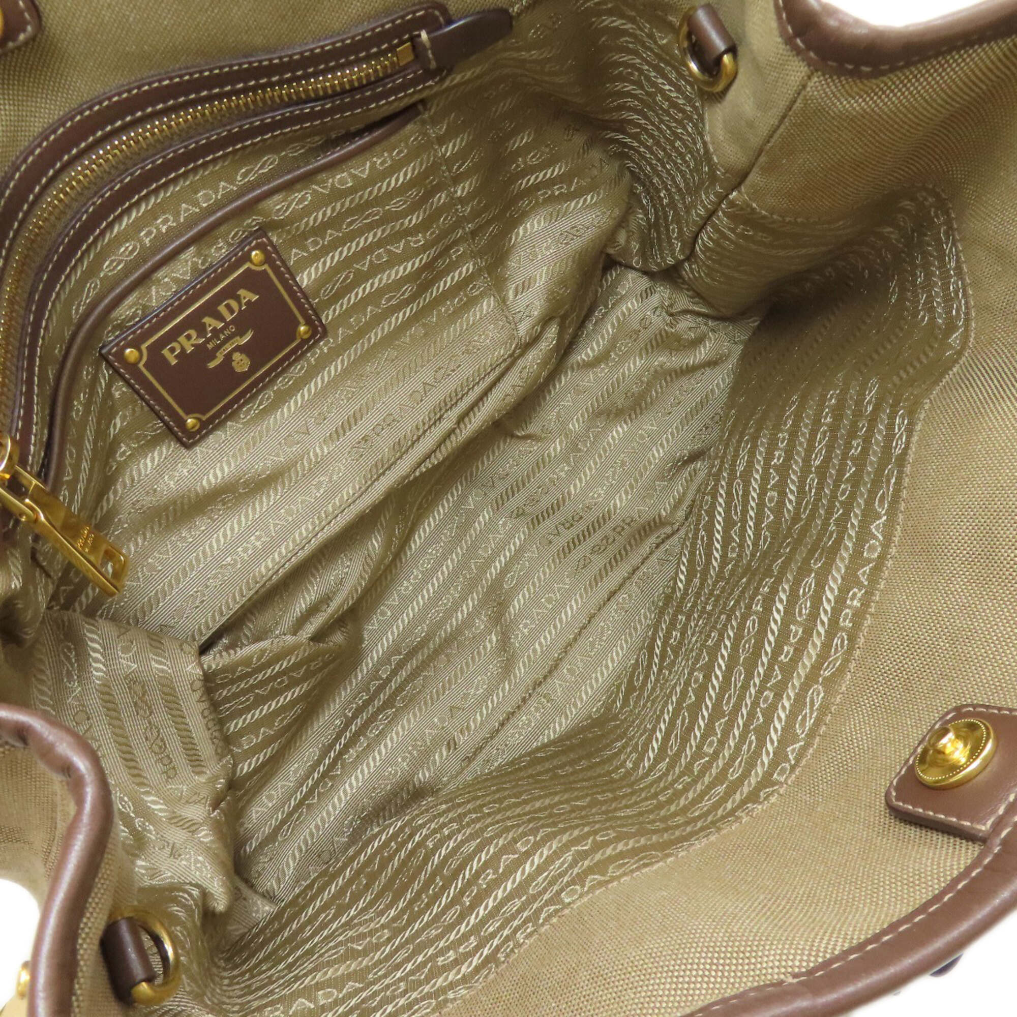 Prada Brown Canvas Handbag (Pre-Owned)