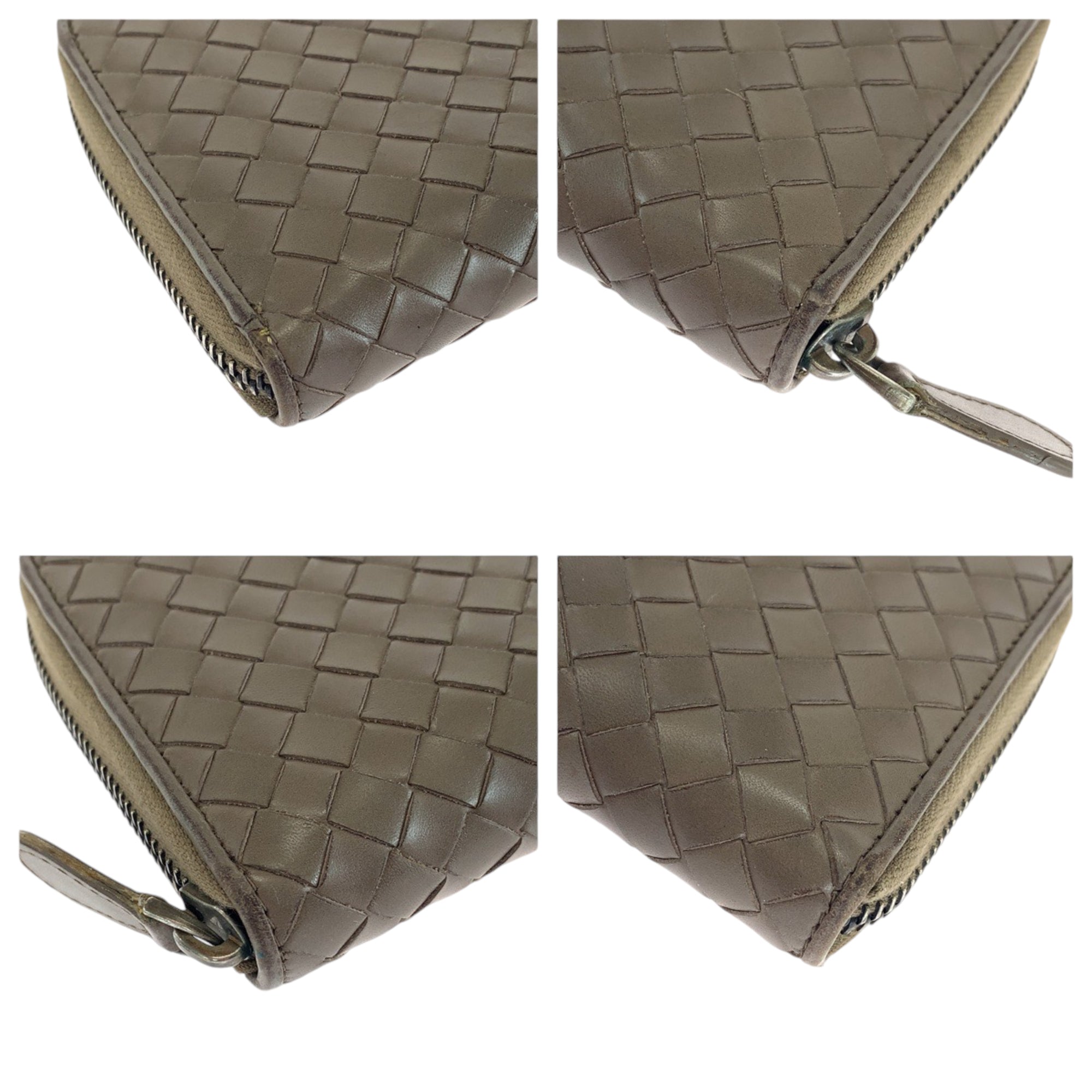 Bottega Veneta Intrecciato Brown Leather Long Wallet (Bi-Fold) (Pre-Owned)