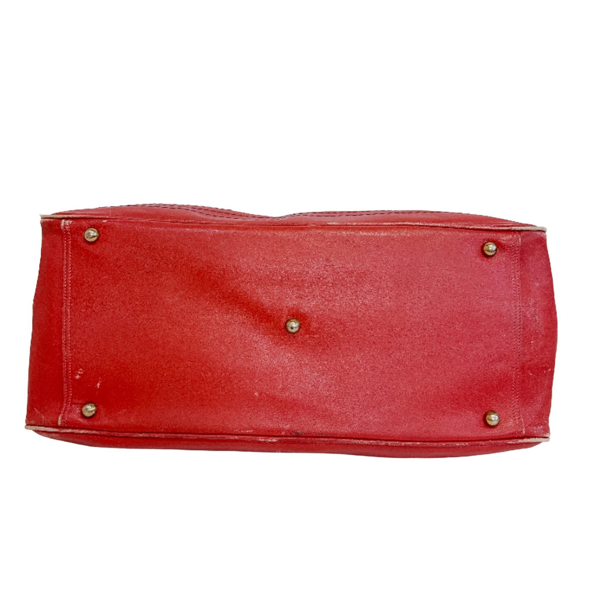 Chloé Red Color Wine Leather Boston Bag Handbag (Pre-Owned)