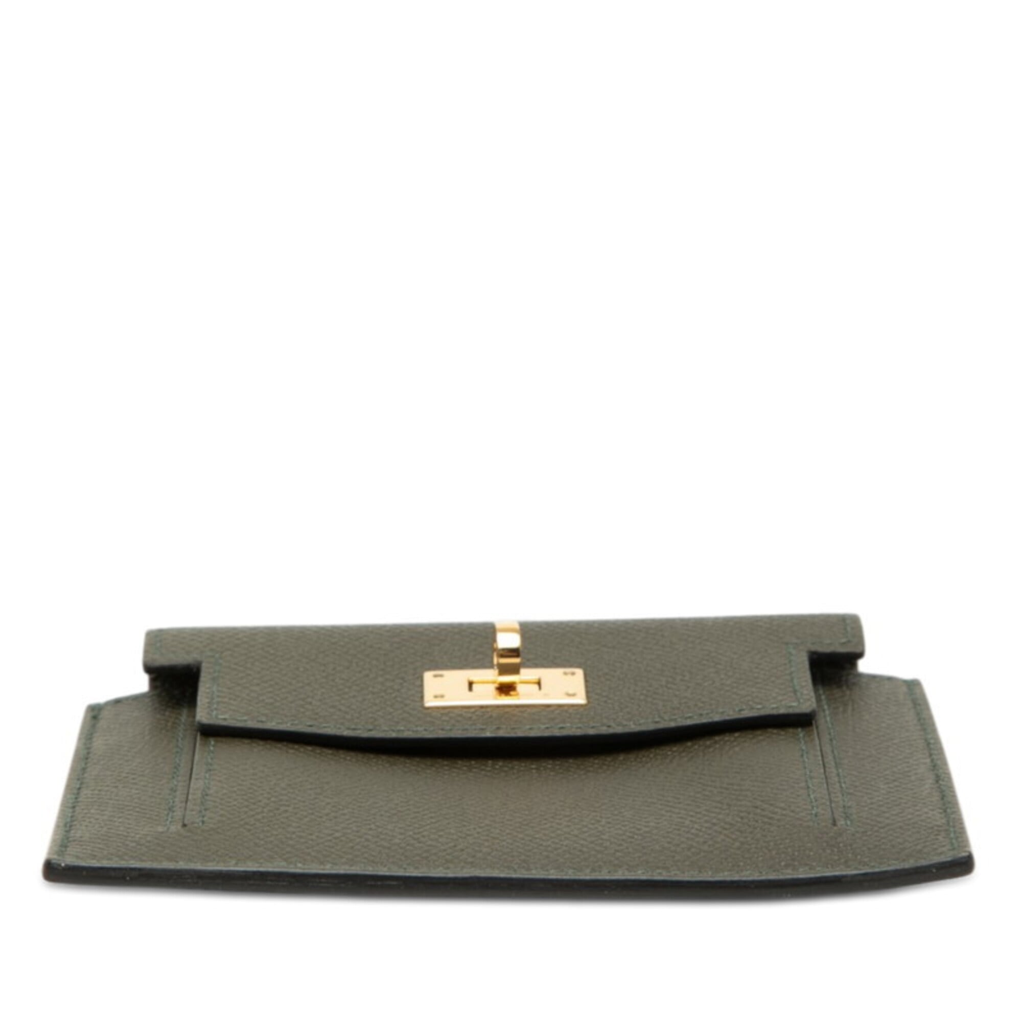 Hermes Khaki Epsom Leather Coin Purse/Coin Case (Pre-Owned)