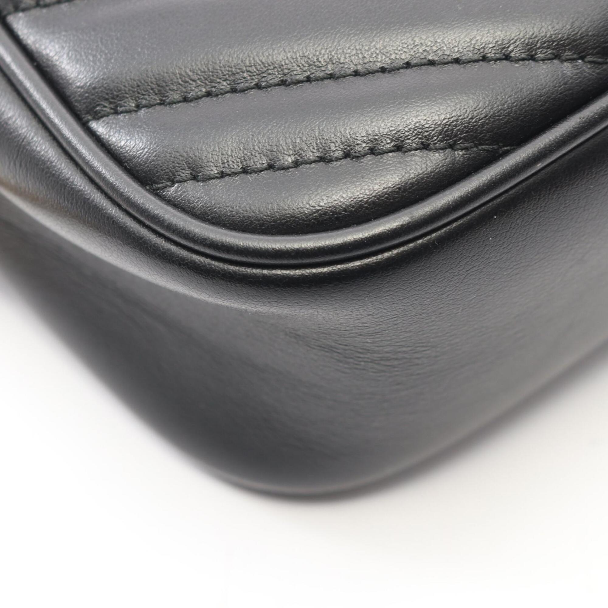 Gucci Black Leather Handbag Shoulder Bag (Pre-Owned)