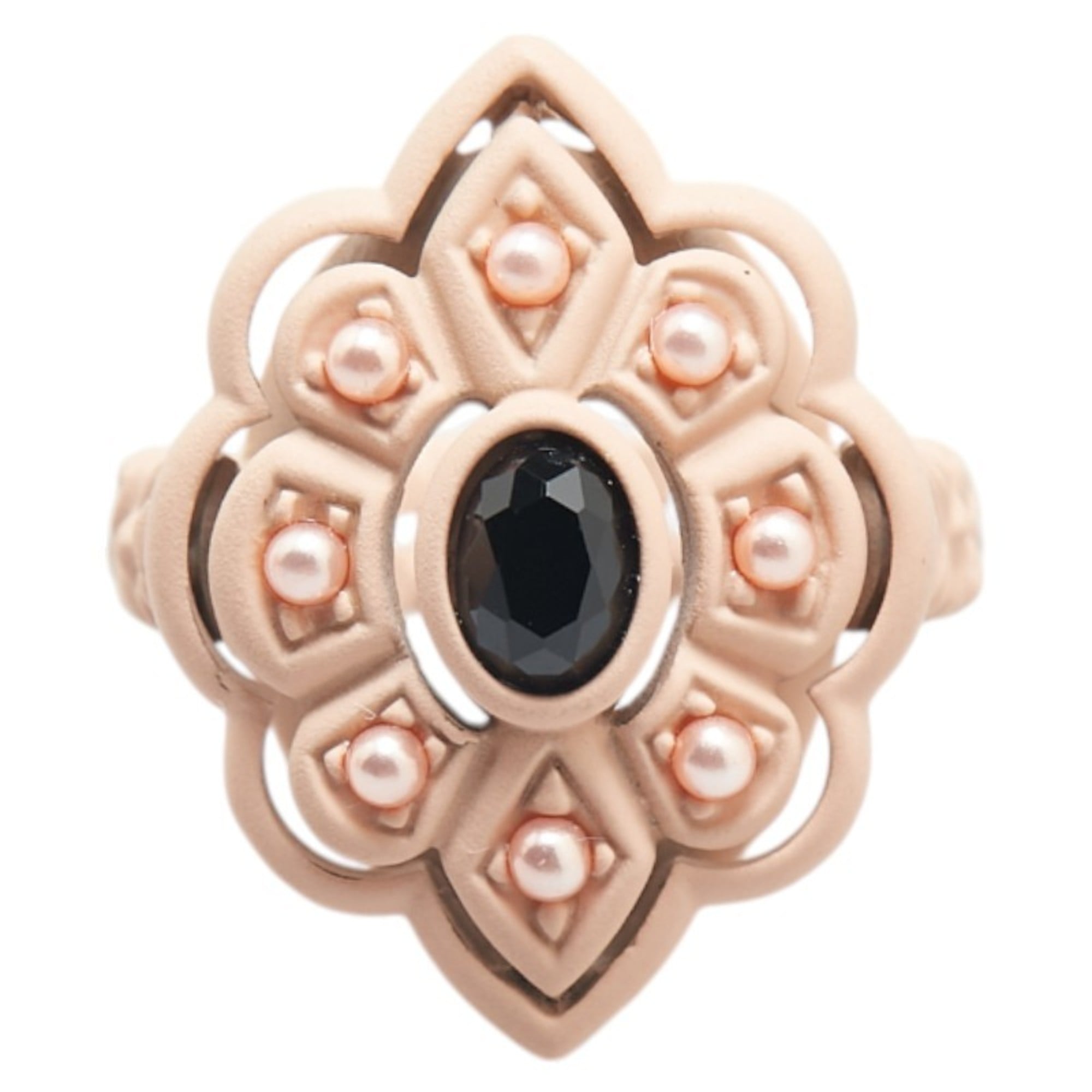 Gucci Pink Artificial Pearl Plastic Band Ring (Pre-Owned)